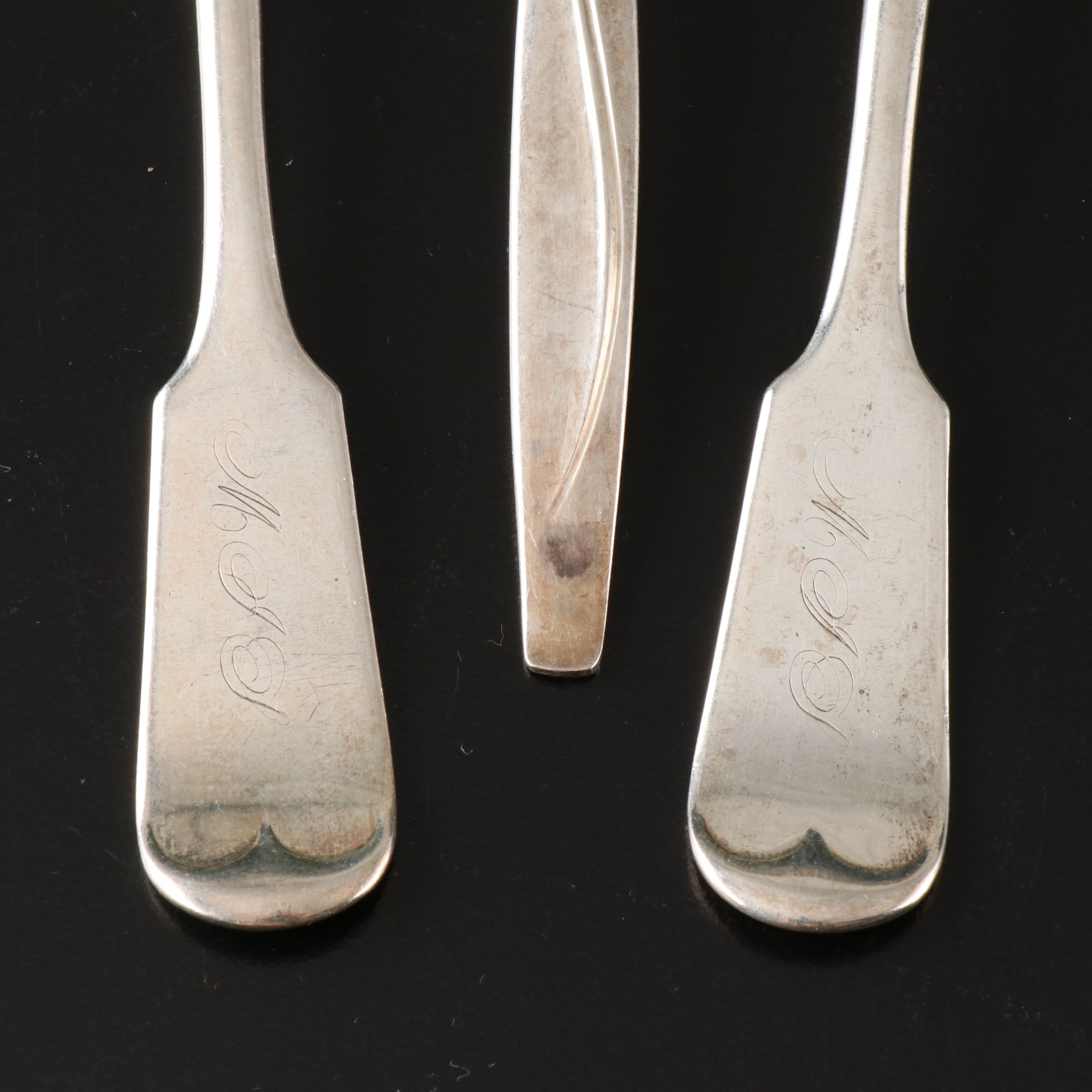 Engraved Sterling Spoons with Oneida, and More Silver Plate Flatware
