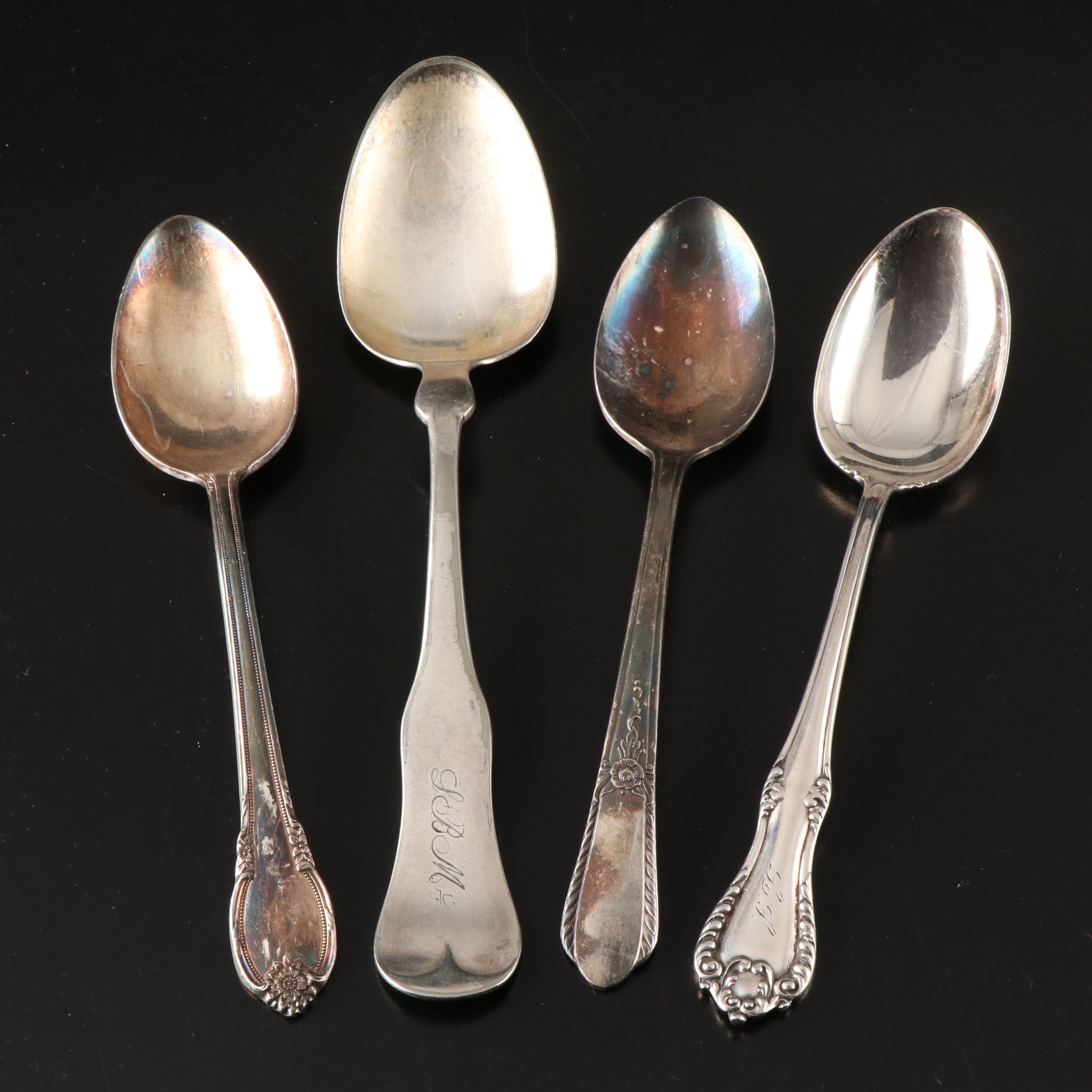Engraved Sterling Spoons with Oneida, and More Silver Plate Flatware