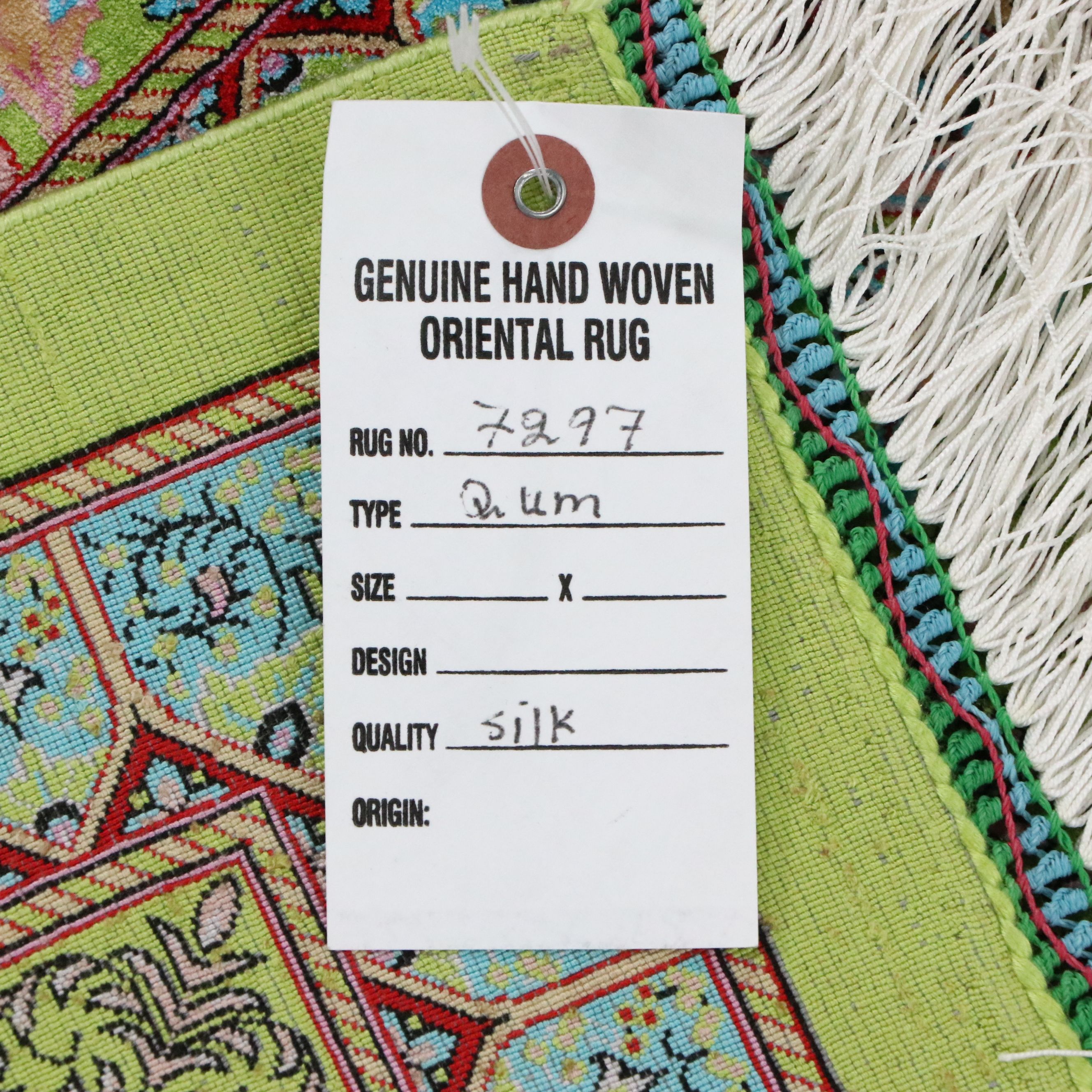 6'6 x 10'2 Machine Made Turkish Qom Peacock Style Silk Area Rug