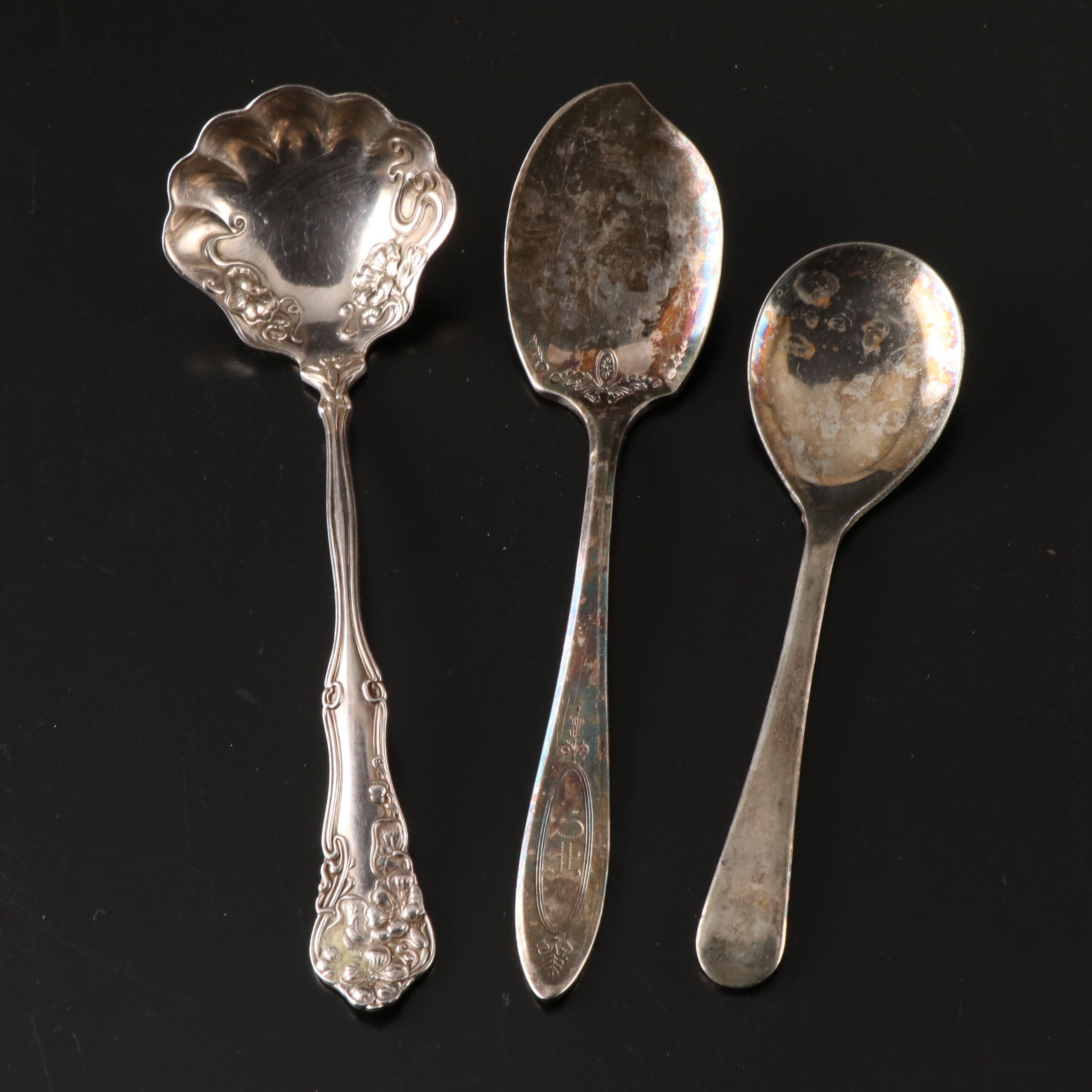 Engraved Sterling Spoons with Oneida, and More Silver Plate Flatware