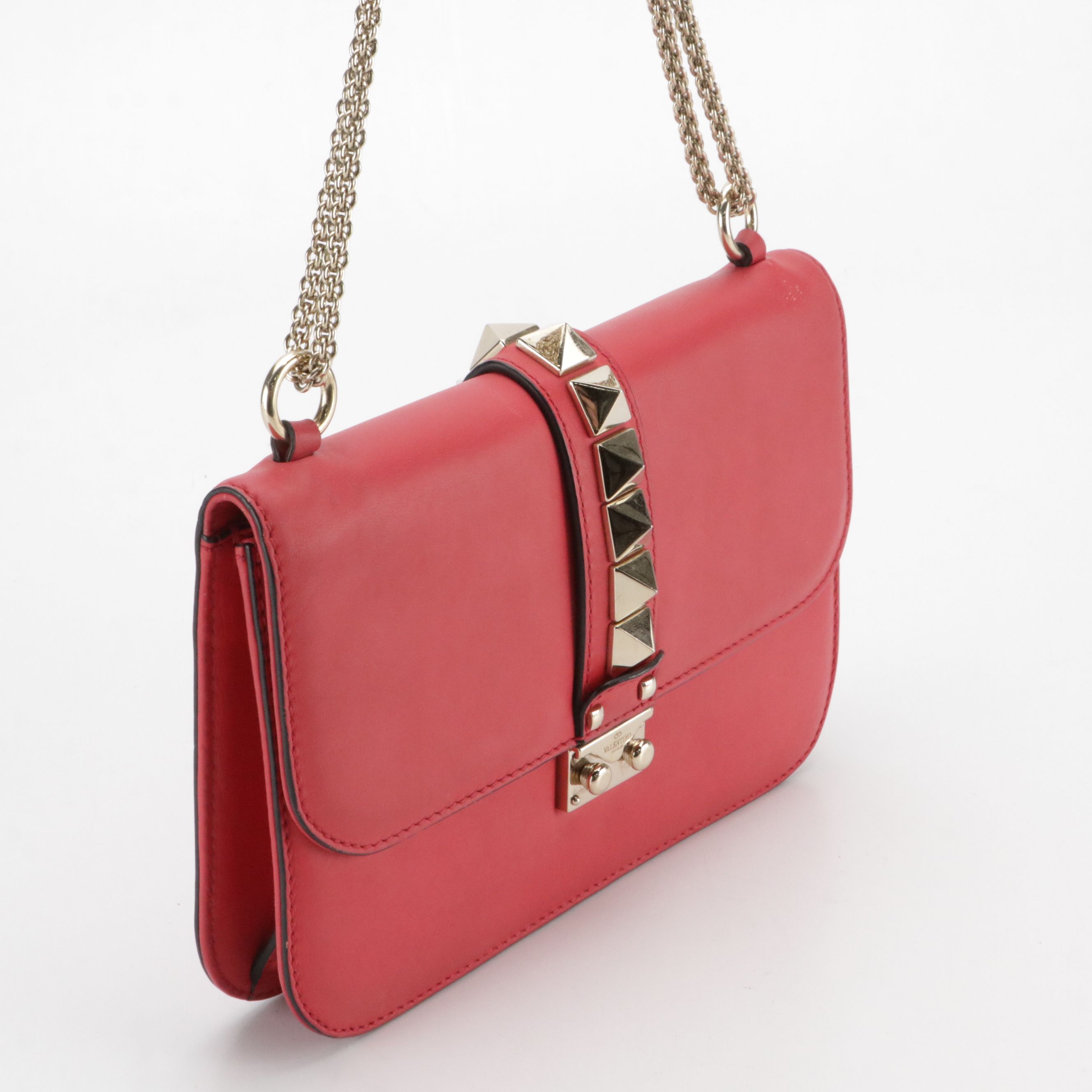 Valentino Garavani Medium Glam Lock Rockstud Flap Shoulder Bag in Calfskin