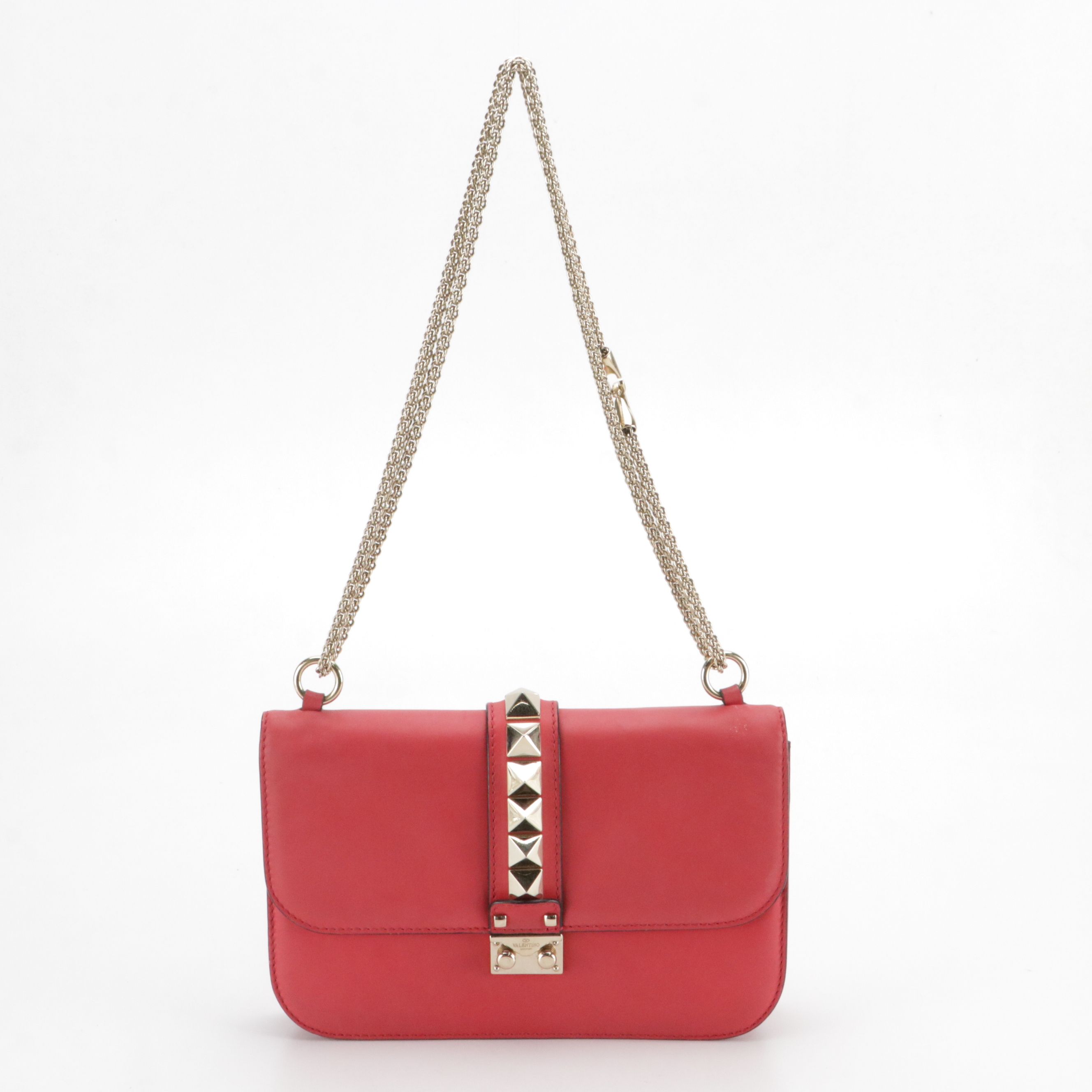 Valentino Garavani Medium Glam Lock Rockstud Flap Shoulder Bag in Calfskin