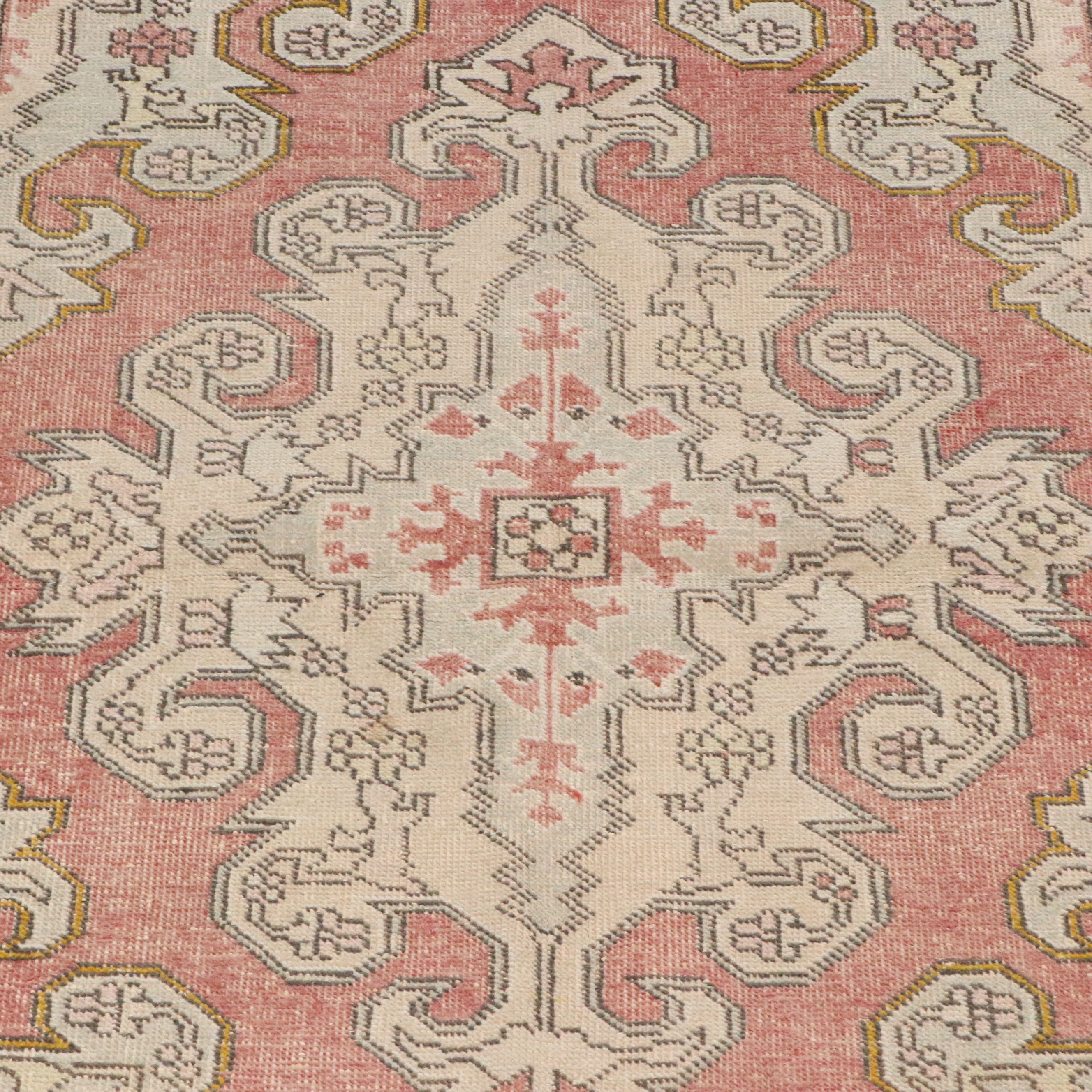 4'9 x 7'3 Hand-Knotted Turkish Anatolian Area Rug