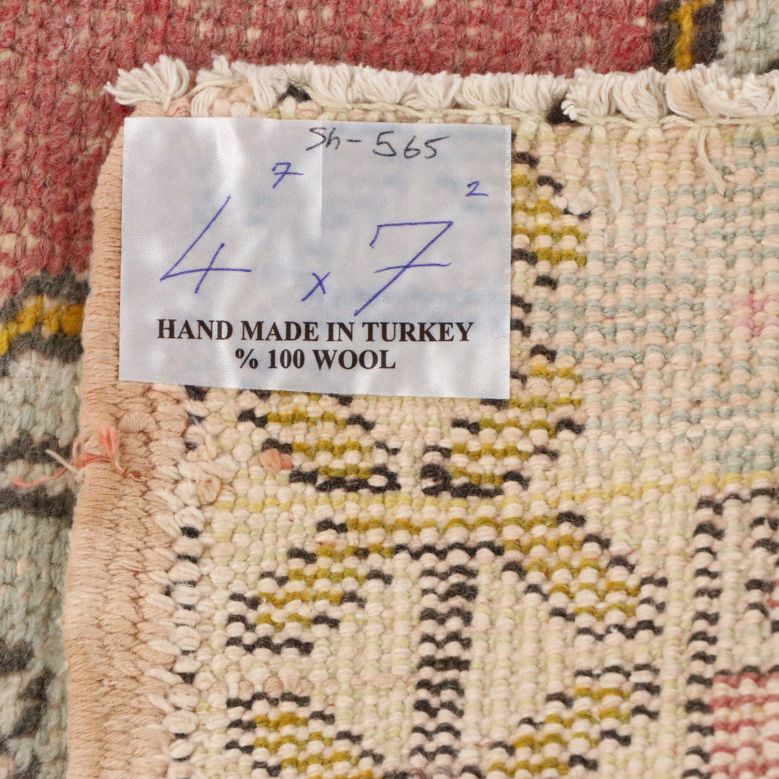 4'9 x 7'3 Hand-Knotted Turkish Anatolian Area Rug