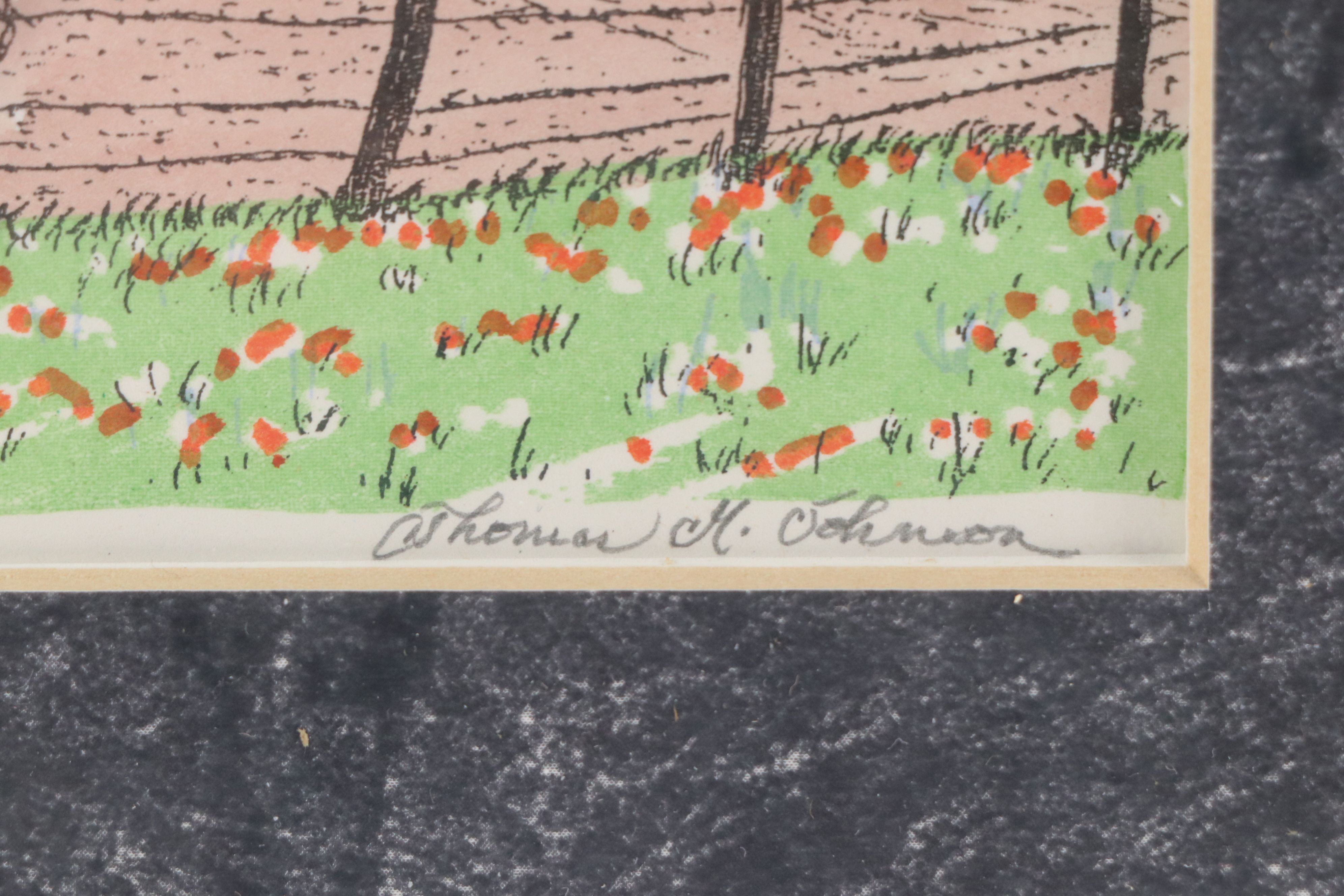 Thomas Marion Johnson Serigraph "Vermont Music Factory"