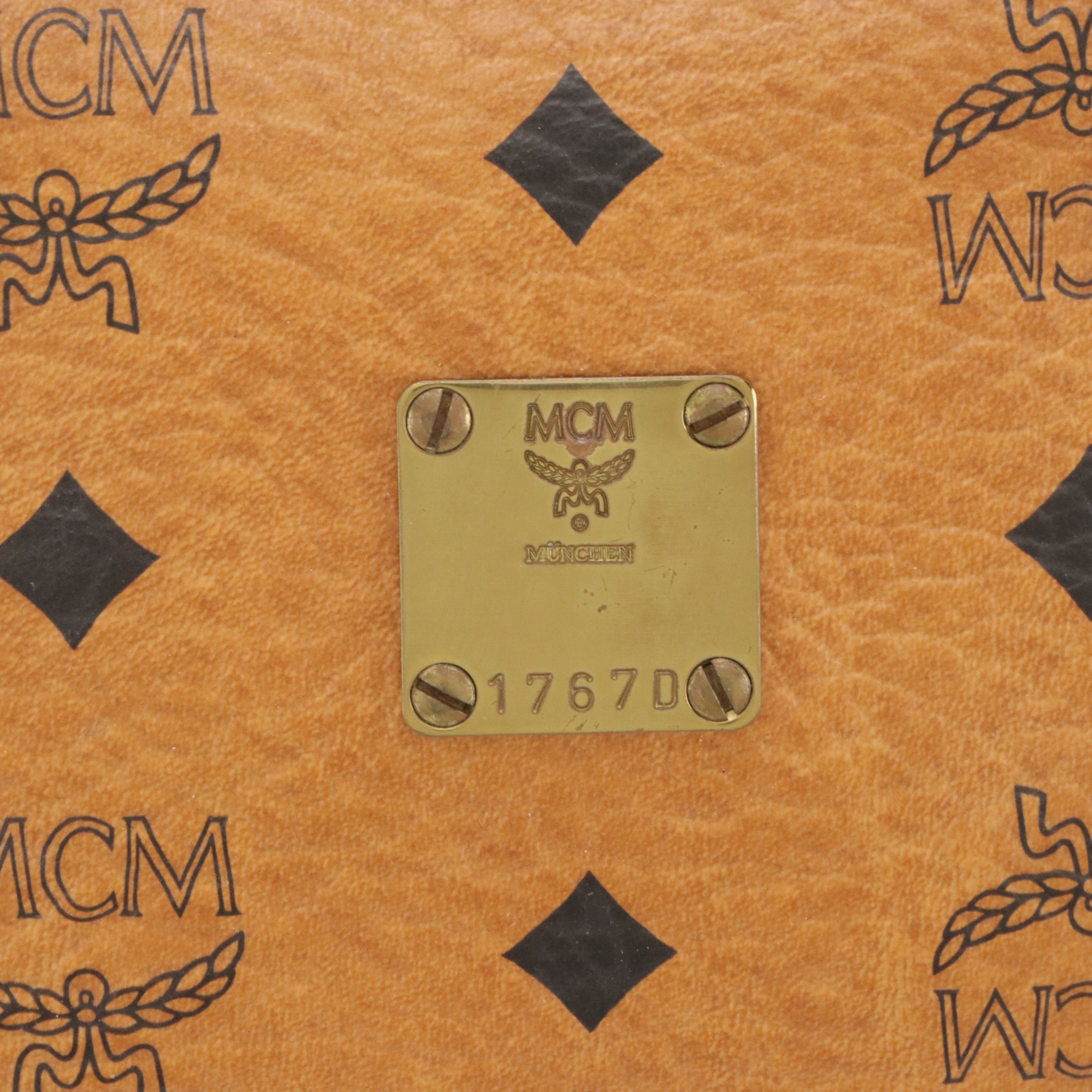 MCM Two-Way Bag in Cognac Visetos Canvas with Leather Trim