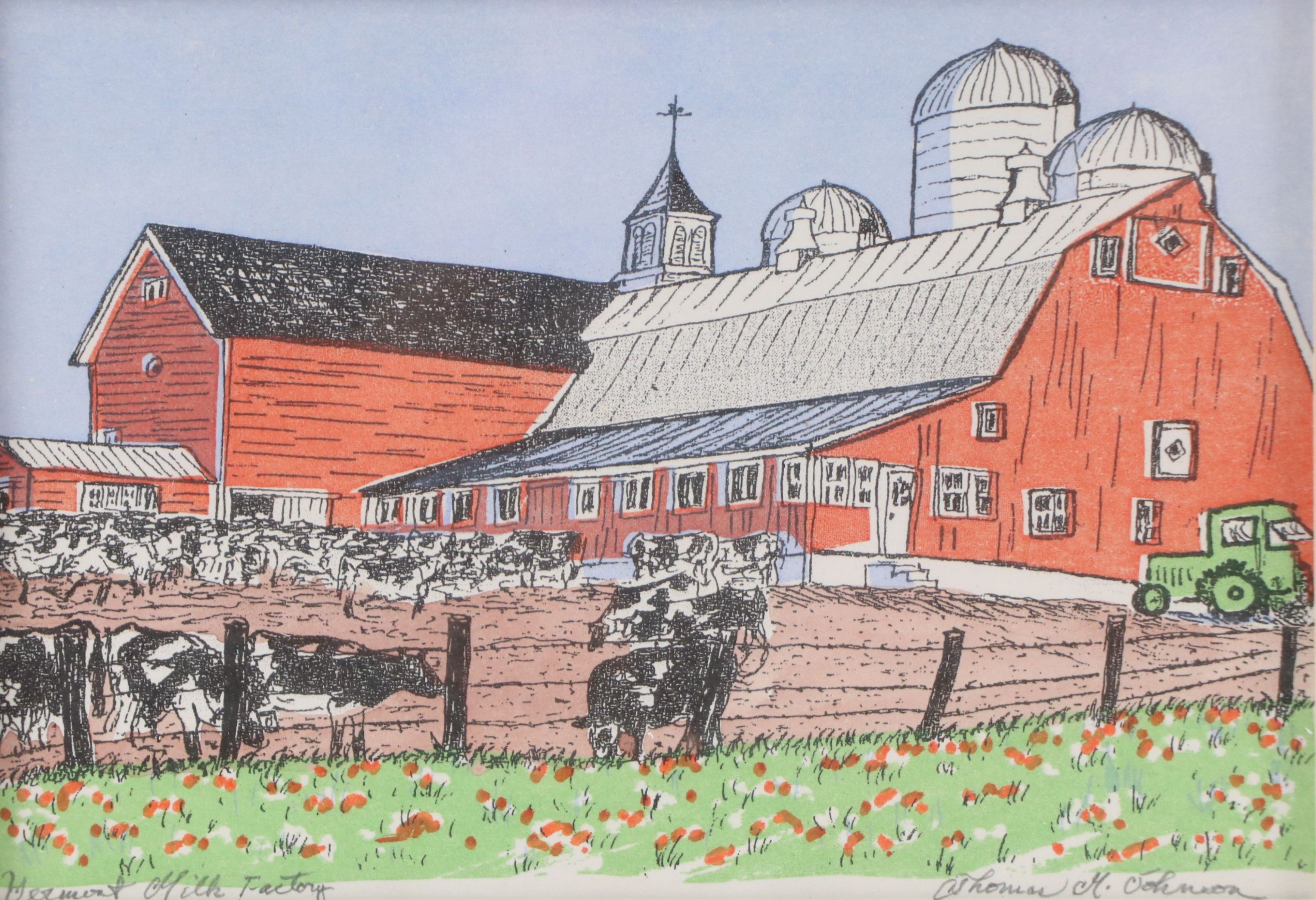 Thomas Marion Johnson Serigraph "Vermont Music Factory"