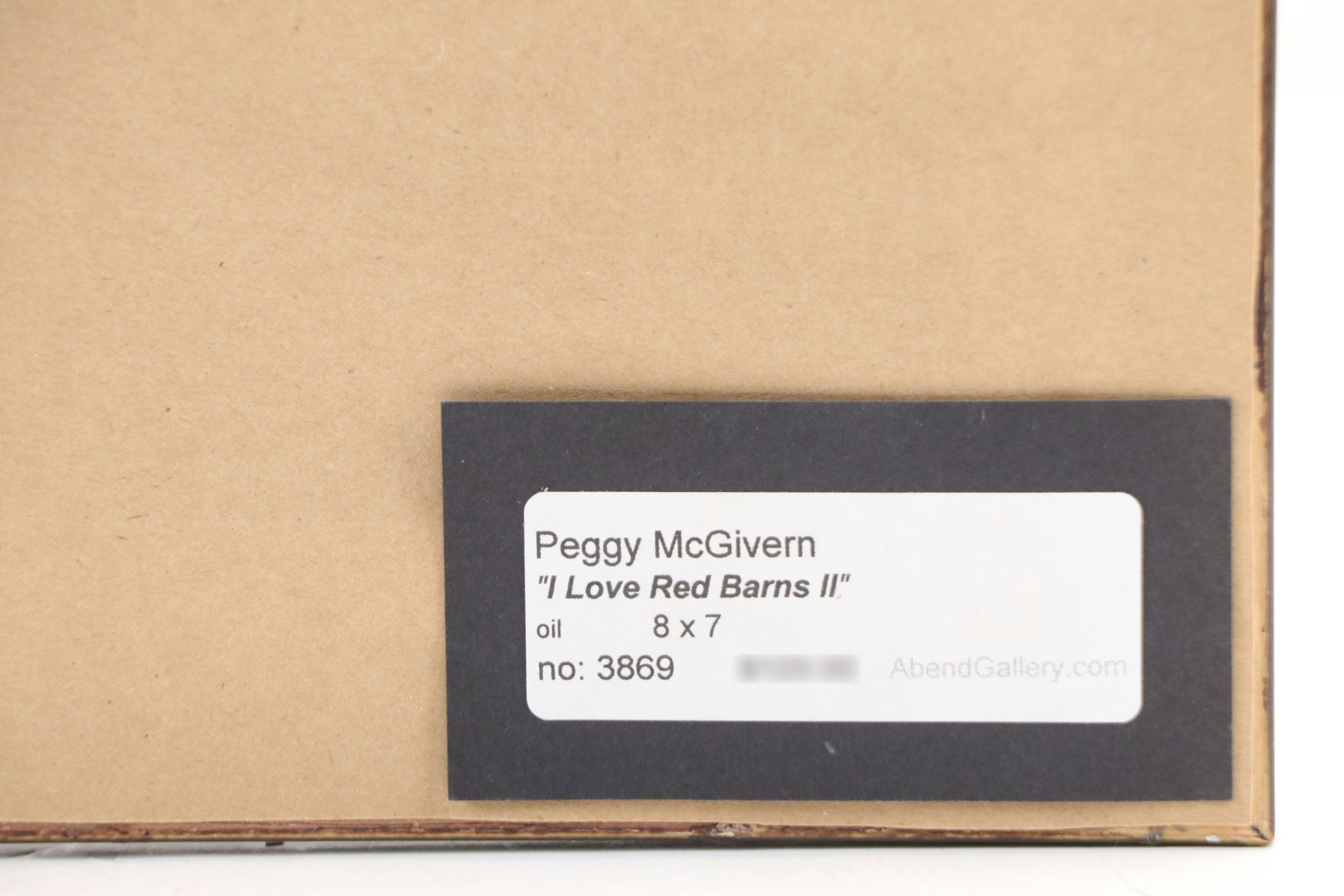 Landscape Oil Painting of Red Barn, 21st Century