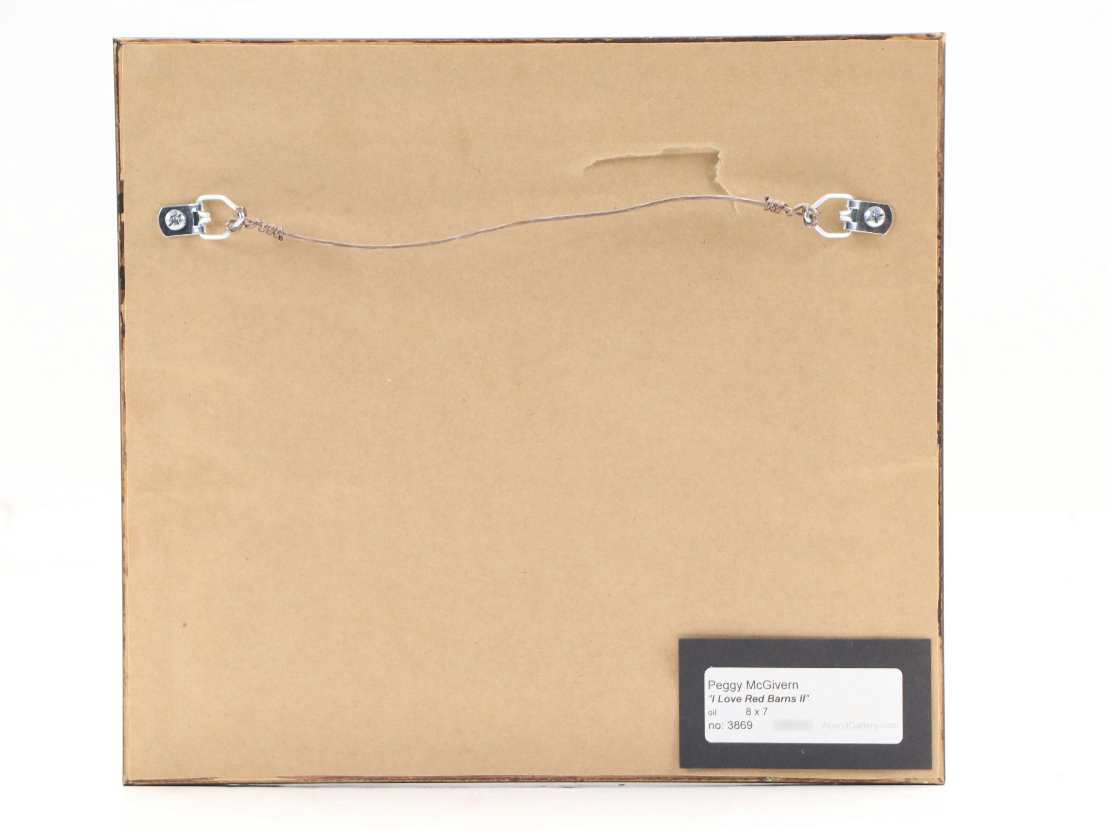 Landscape Oil Painting of Red Barn, 21st Century