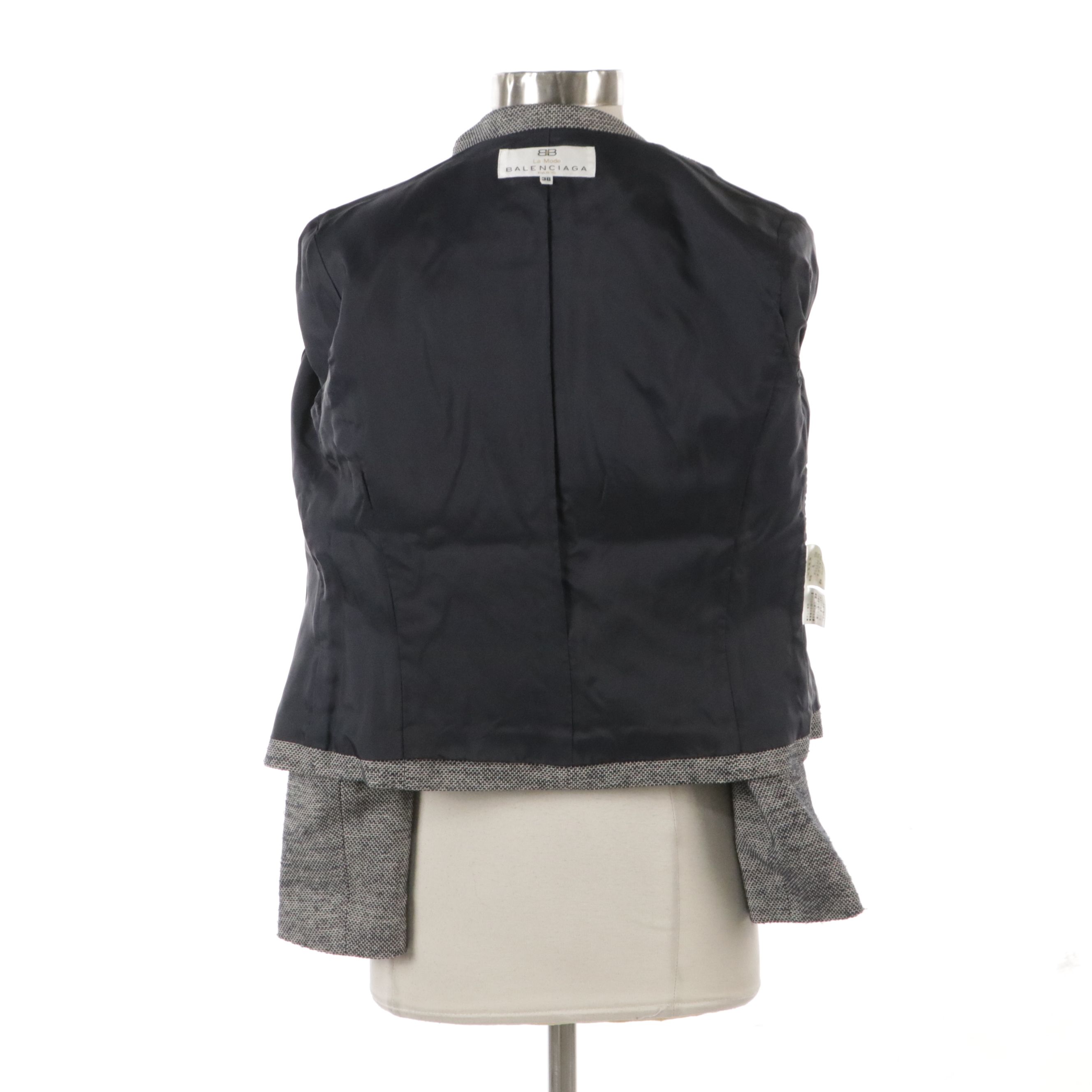 Balenciaga La Mode Wool Blend Button-Front Jacket