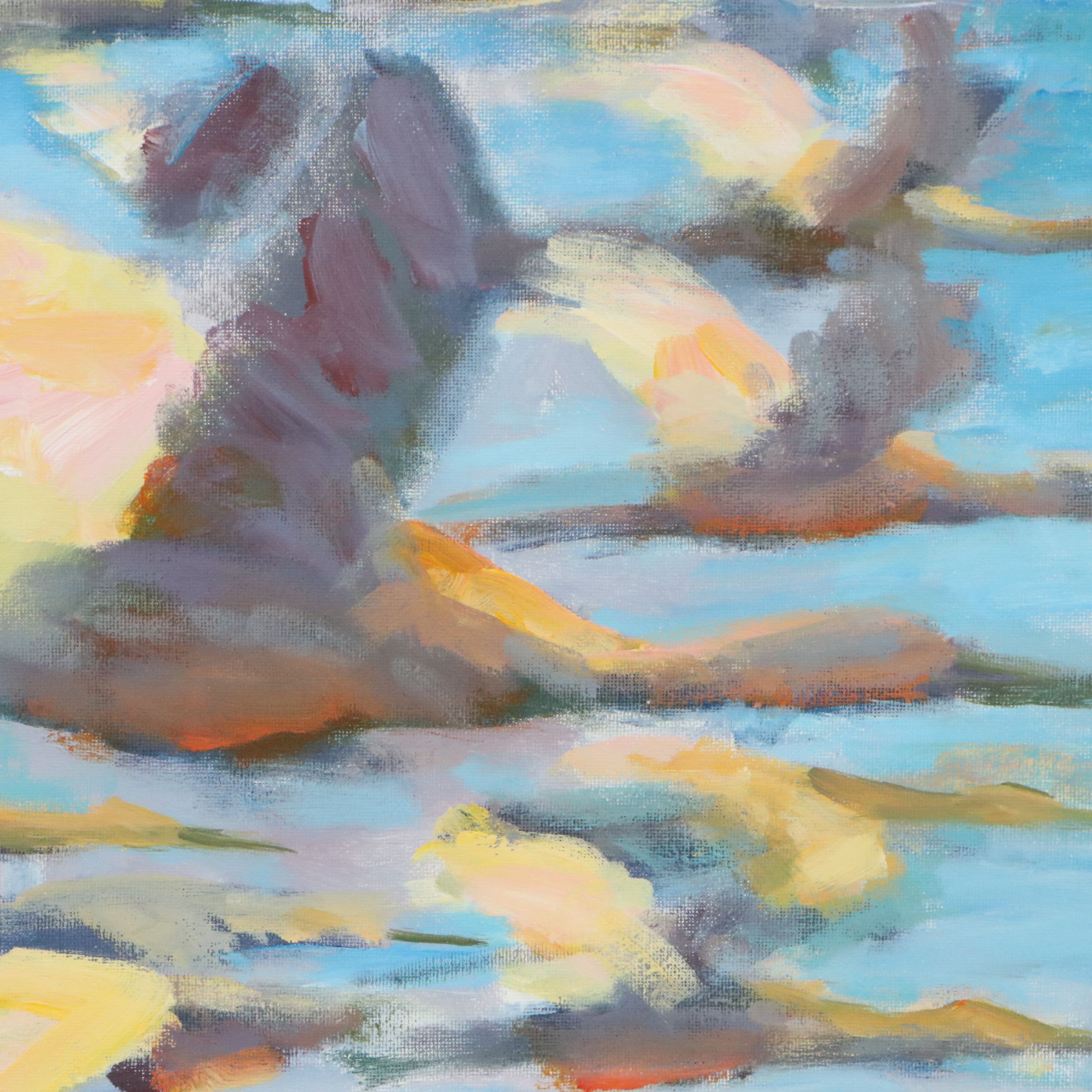 Elle Raines Acrylic Painting "Flock of Cranes #2," Circa 2026