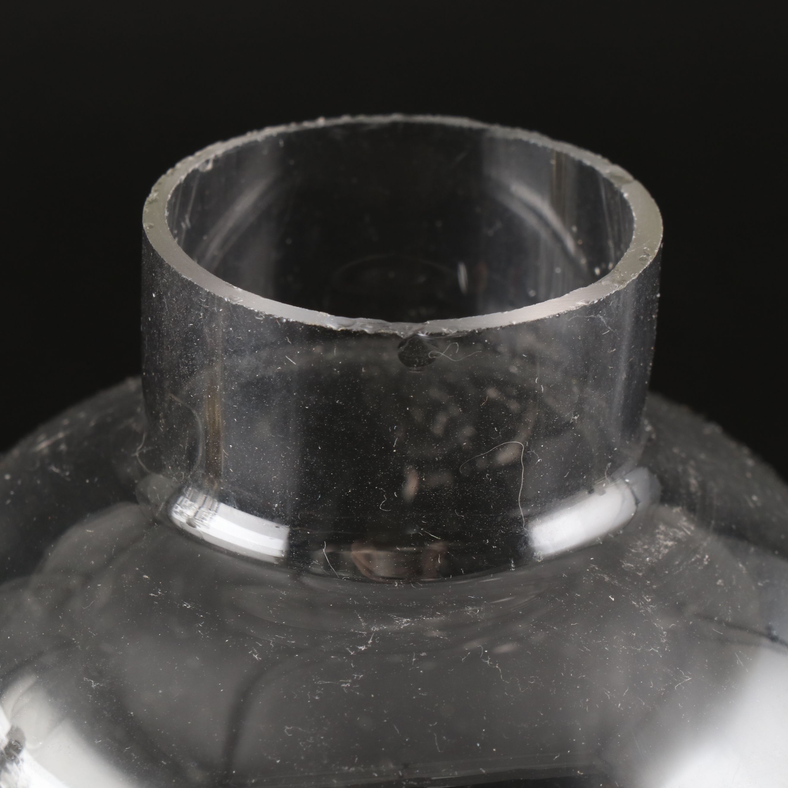 Giltmetal and Glass Grapevine Etched Mantle Luster Lamps with Hurricanes