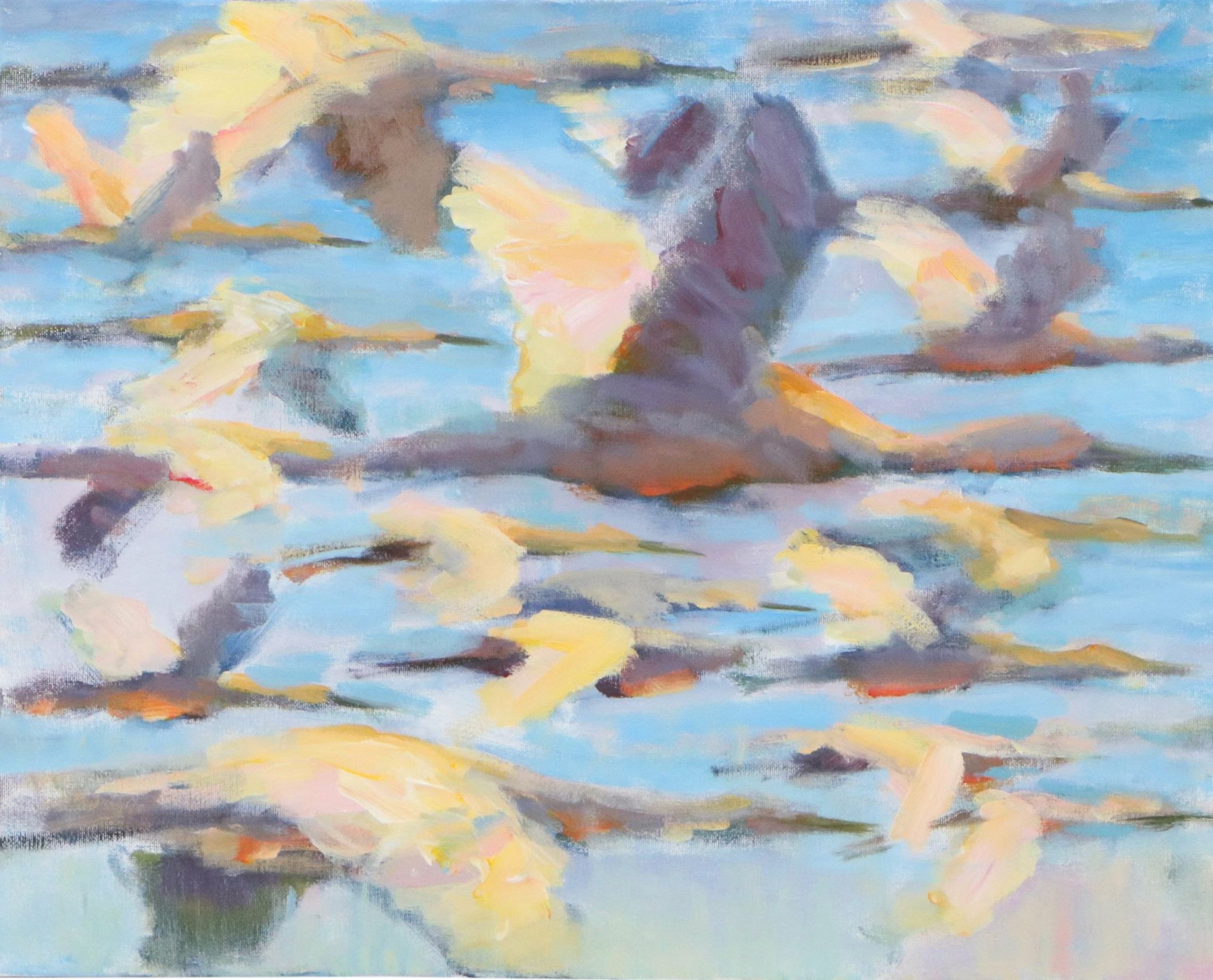 Elle Raines Acrylic Painting "Flock of Cranes #2," Circa 2026