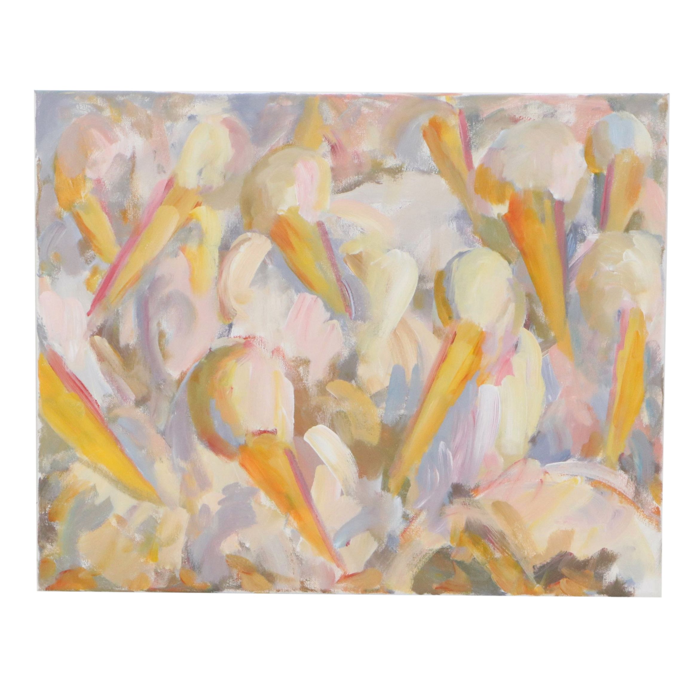 Elle Raines Acrylic Painting "Fleet of Pelicans #2," Circa 2026