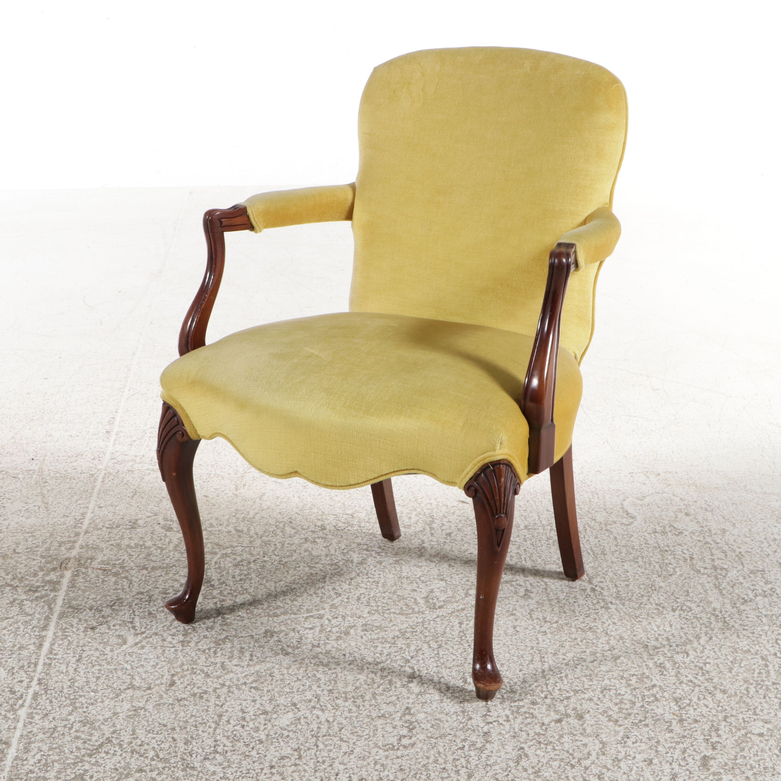 Chippendale Style Shell-Carved Armchair, 20th Century