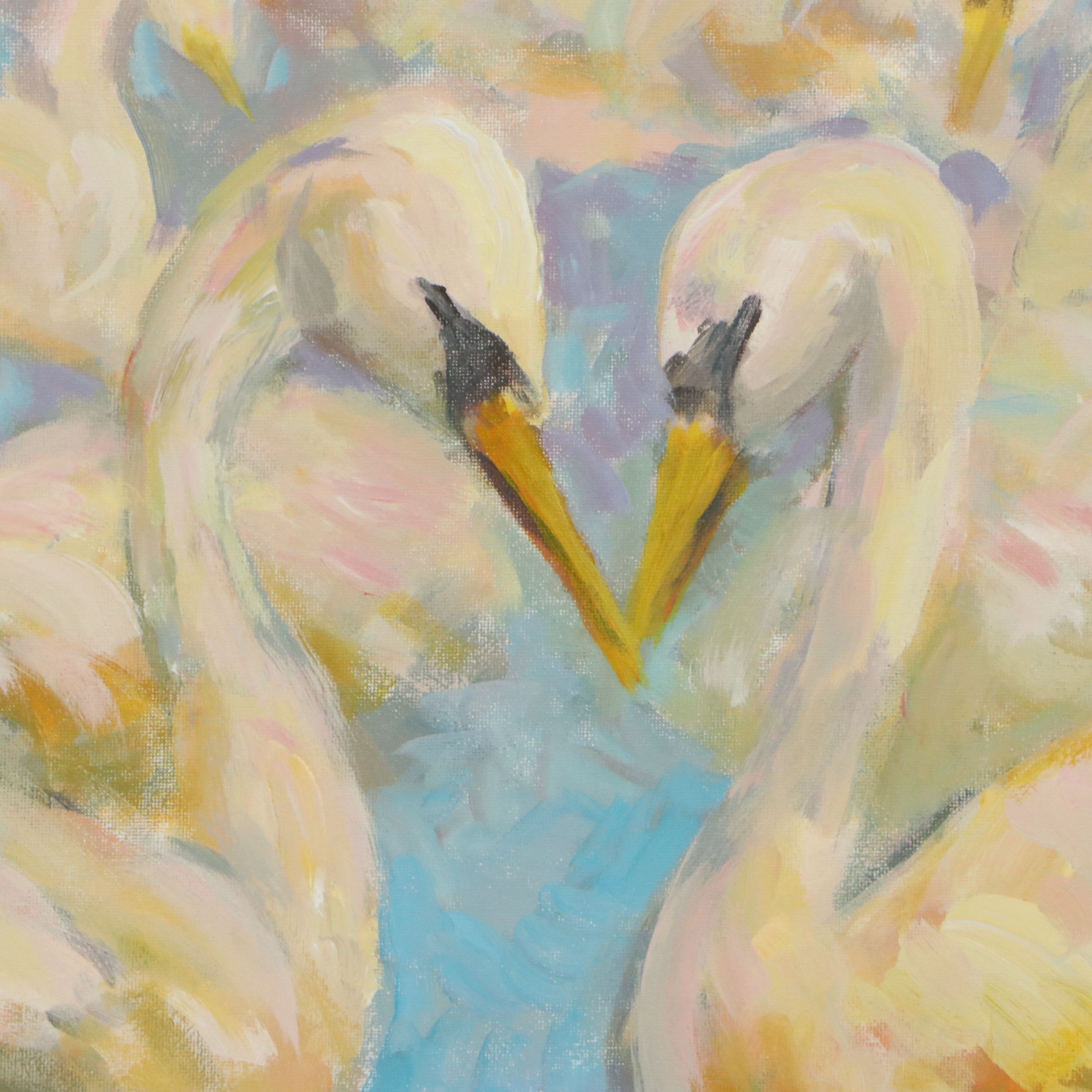 Elle Raines Acrylic Painting "Bevy of Swans #3," Circa 2026