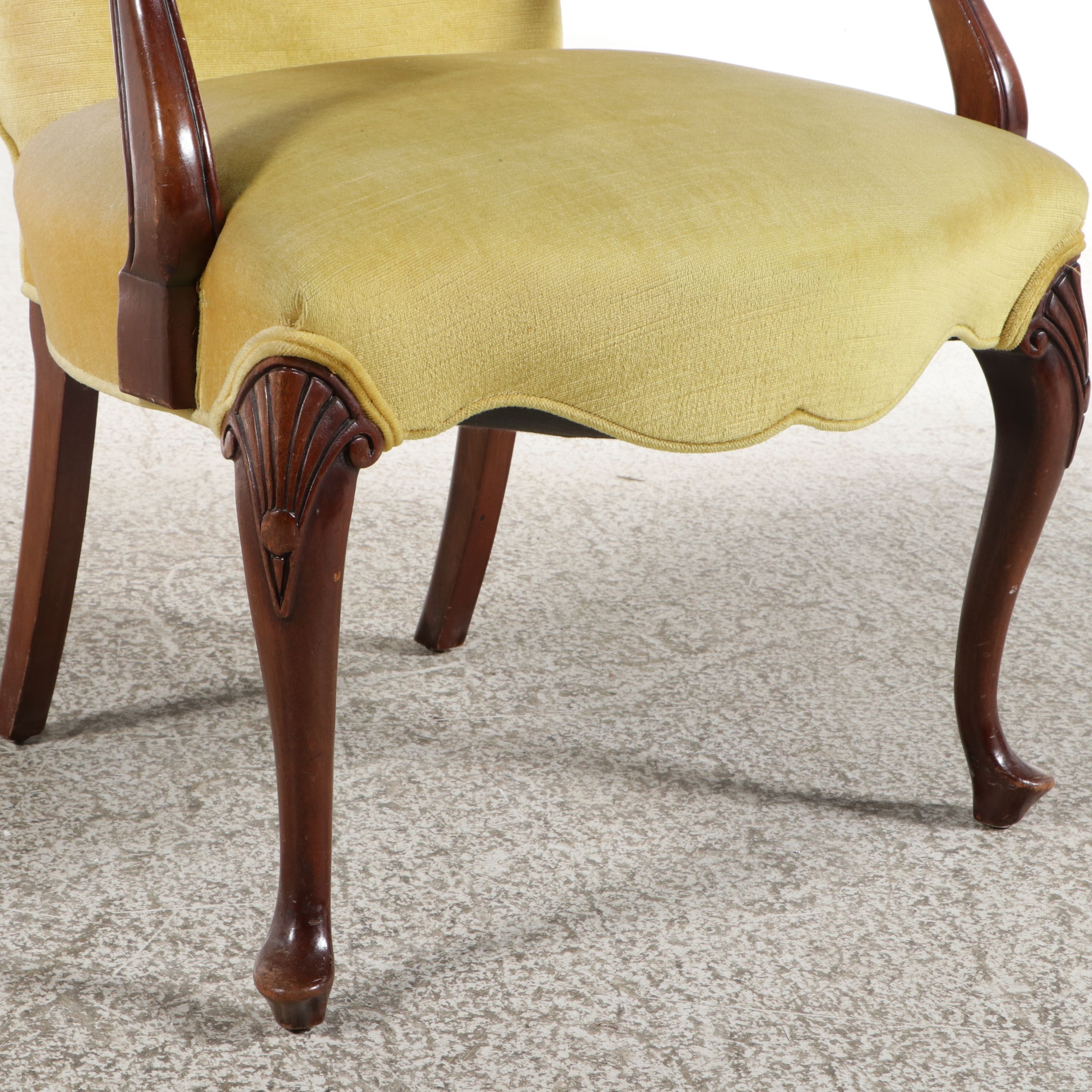 Chippendale Style Shell-Carved Armchair, 20th Century