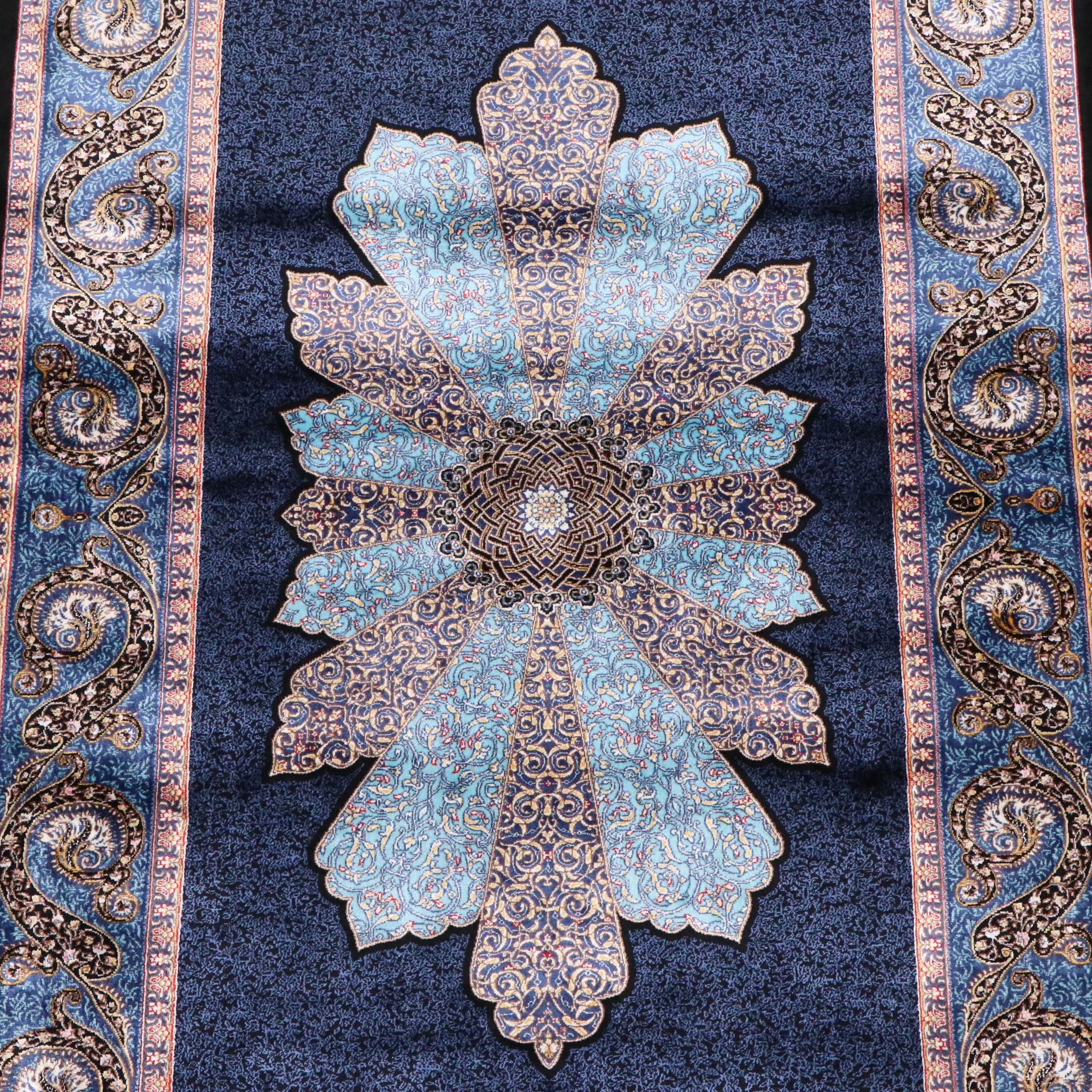 2'8 x 4'4 Machine Made Sino-Persian Qom Accent Rug