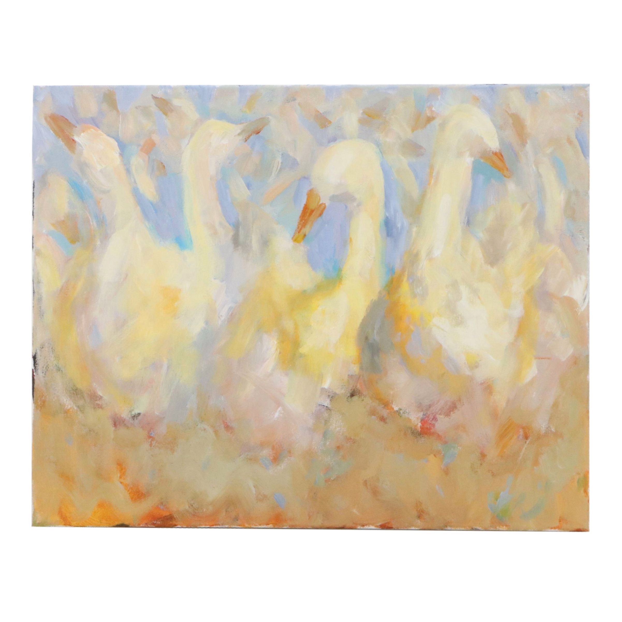 Elle Raines Acrylic Painting "Gaggle of Geese #3," Circa 2026