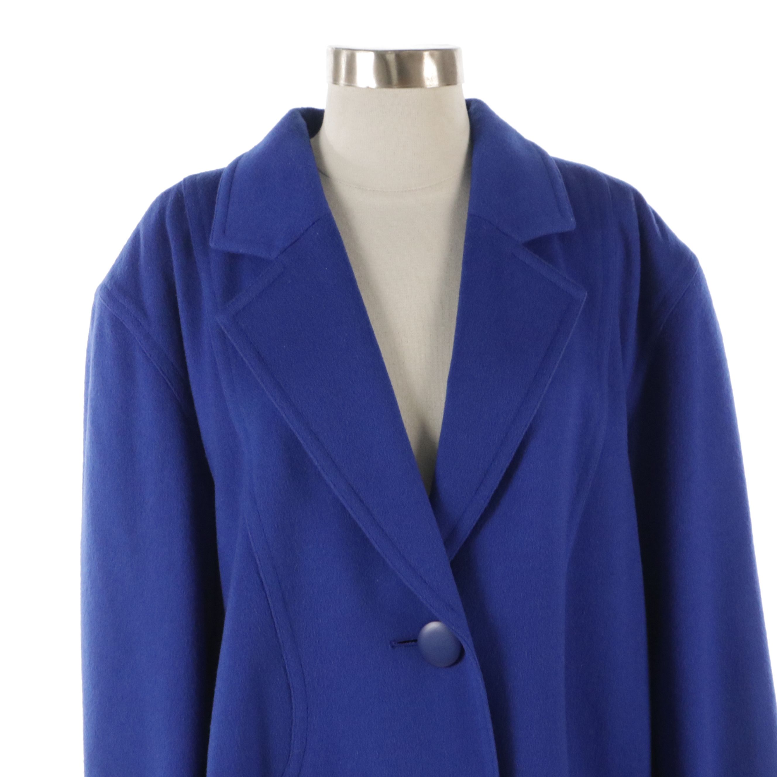 Christian Dior Prêt-à-Porter Cobalt Blue Wool Two-Button Coat