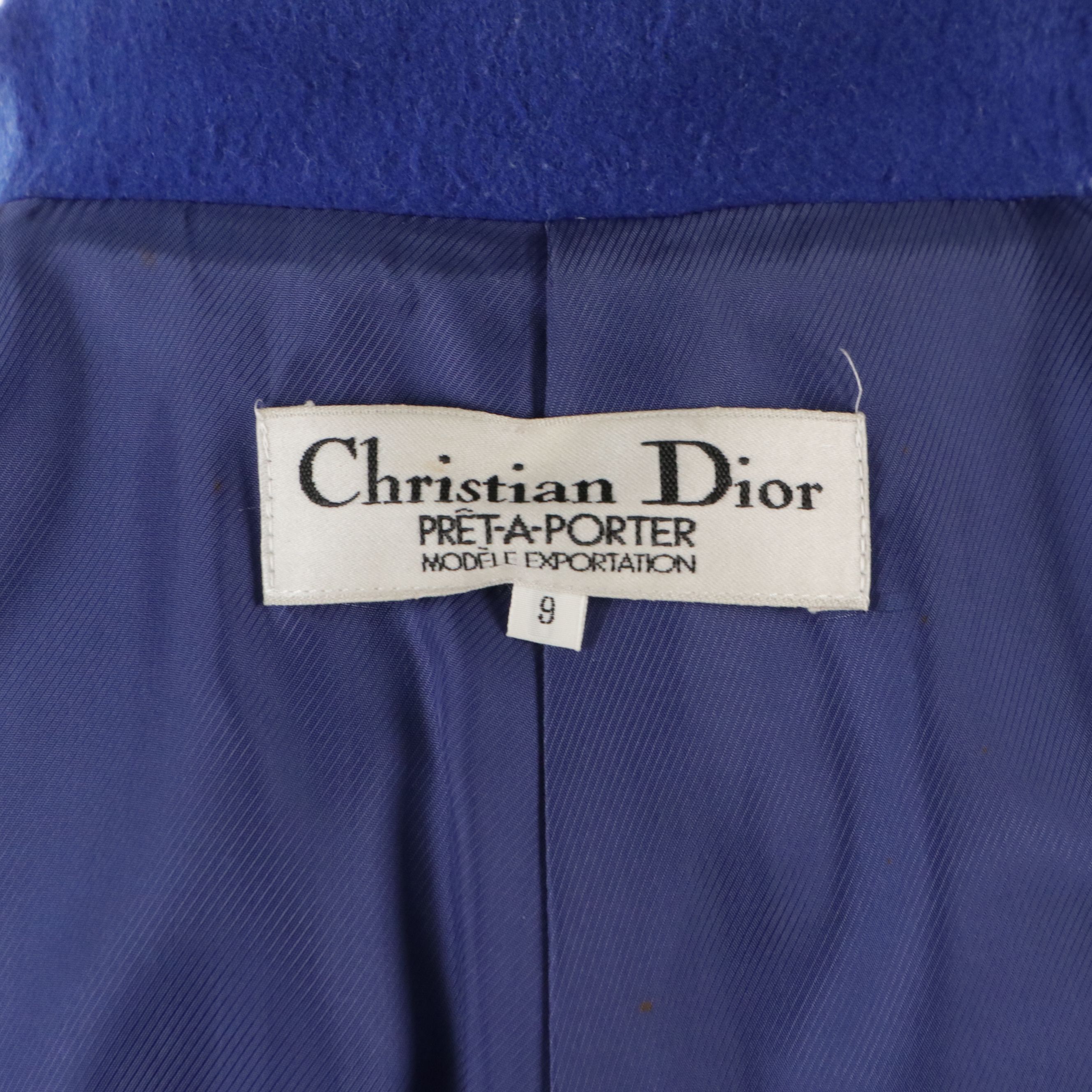 Christian Dior Prêt-à-Porter Cobalt Blue Wool Two-Button Coat