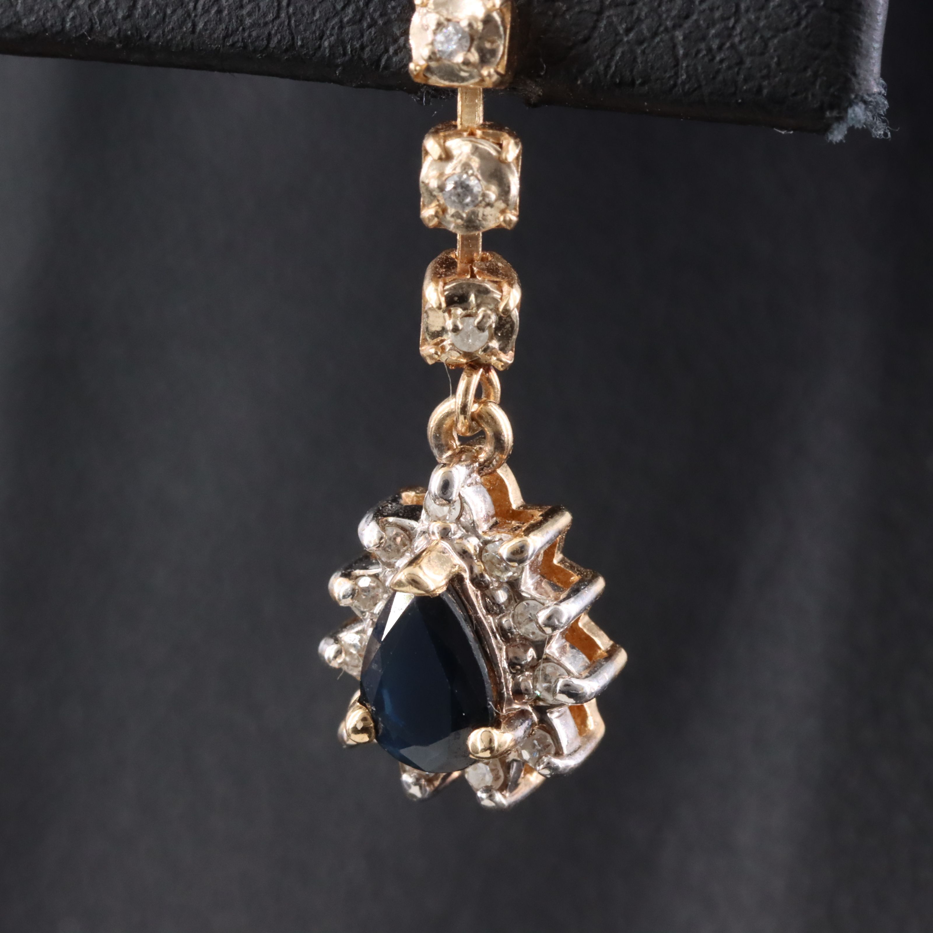 14K Sapphire and Diamond Drop Earrings