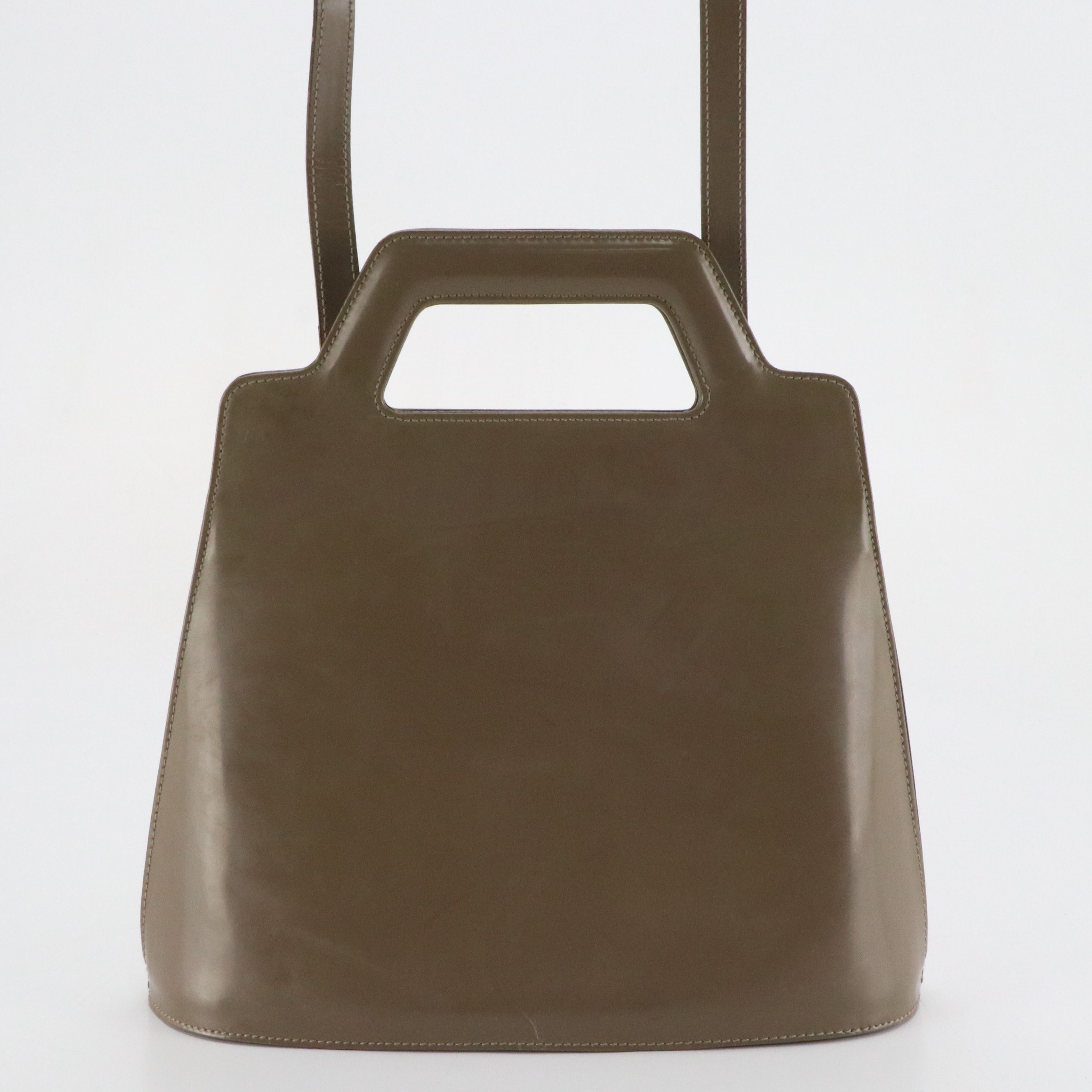 Salvatore Ferragamo Small Wanda Top Handle Two-Way Bag in Taupe Leather