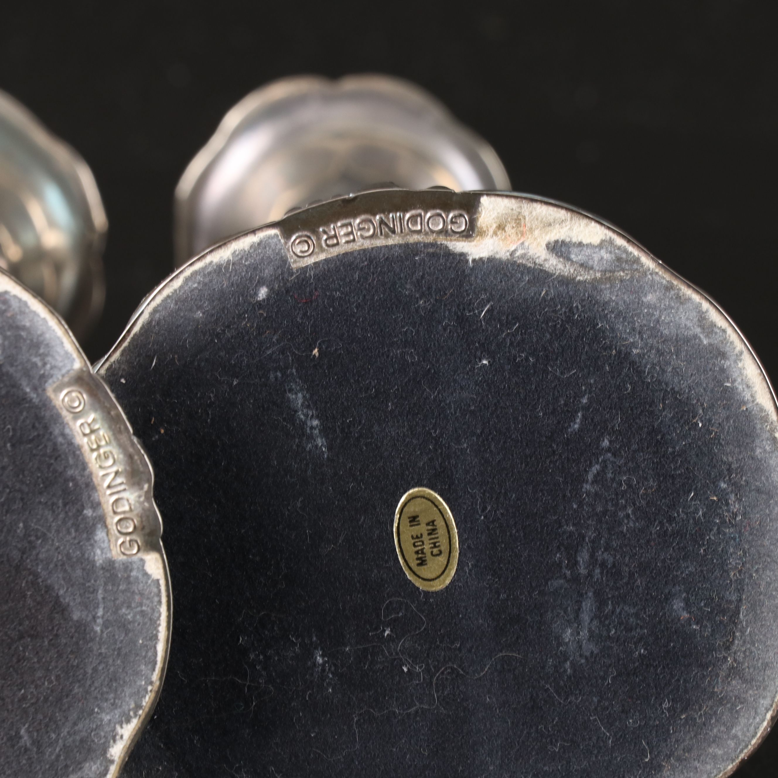 Godinger Silver Plate Candlesticks with Spode Blue Room Porcelain Plates