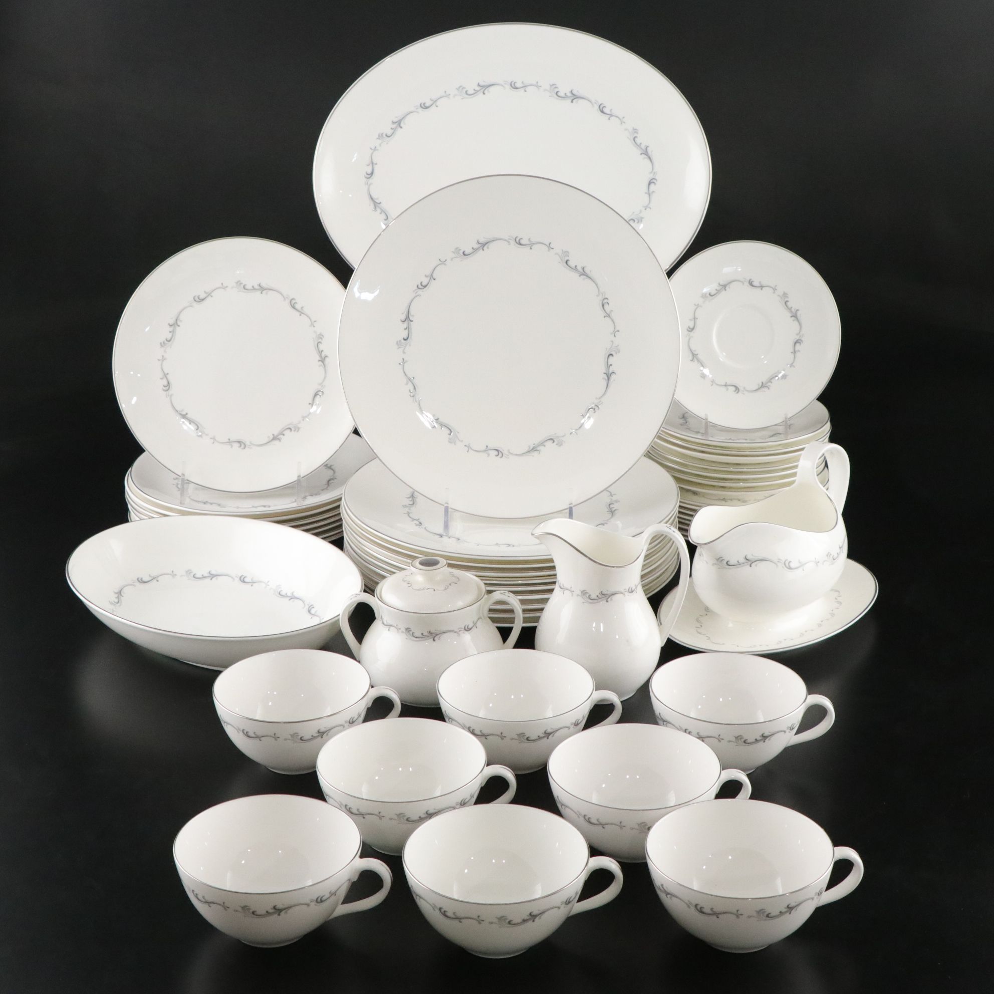 Royal Doulton "Coronet" Porcelain Dinnerware Set with Serving Platters