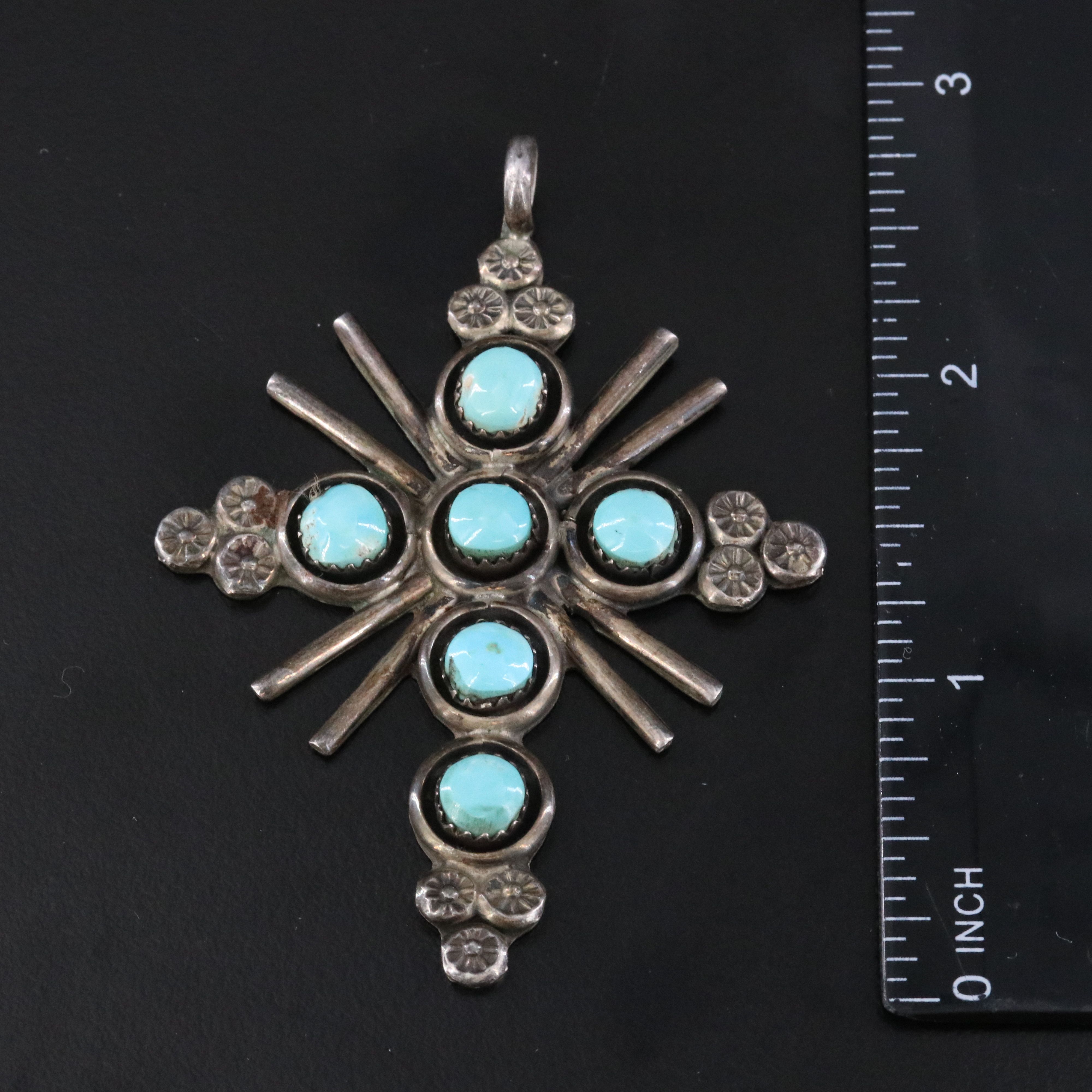 Southwestern Sterling Cross Pendants Including Shadowbox, Reversible and Coral