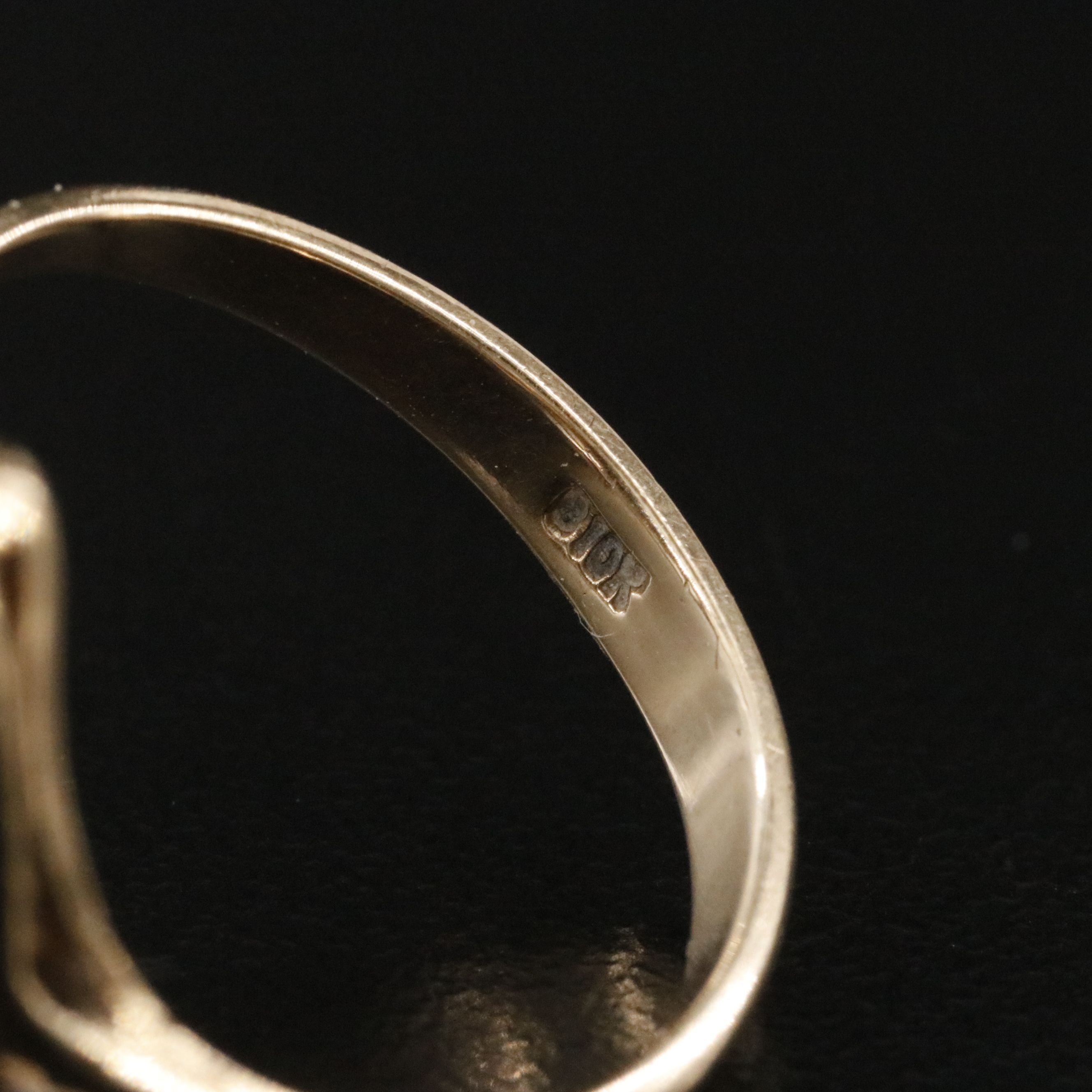 10K Black Onyx and Diamond Navette Ring