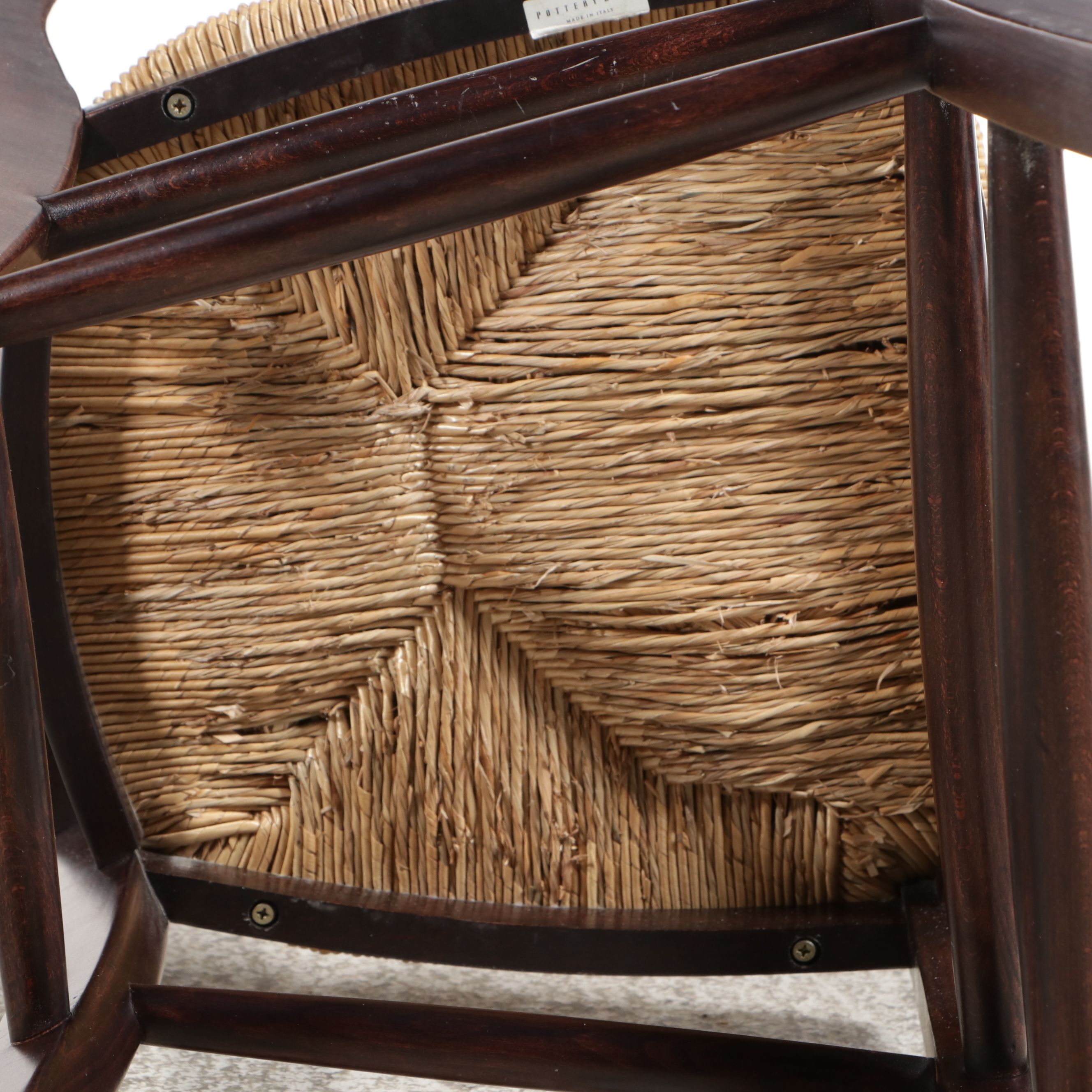 Pair of Pottery Barn Barstools with Rush Seats