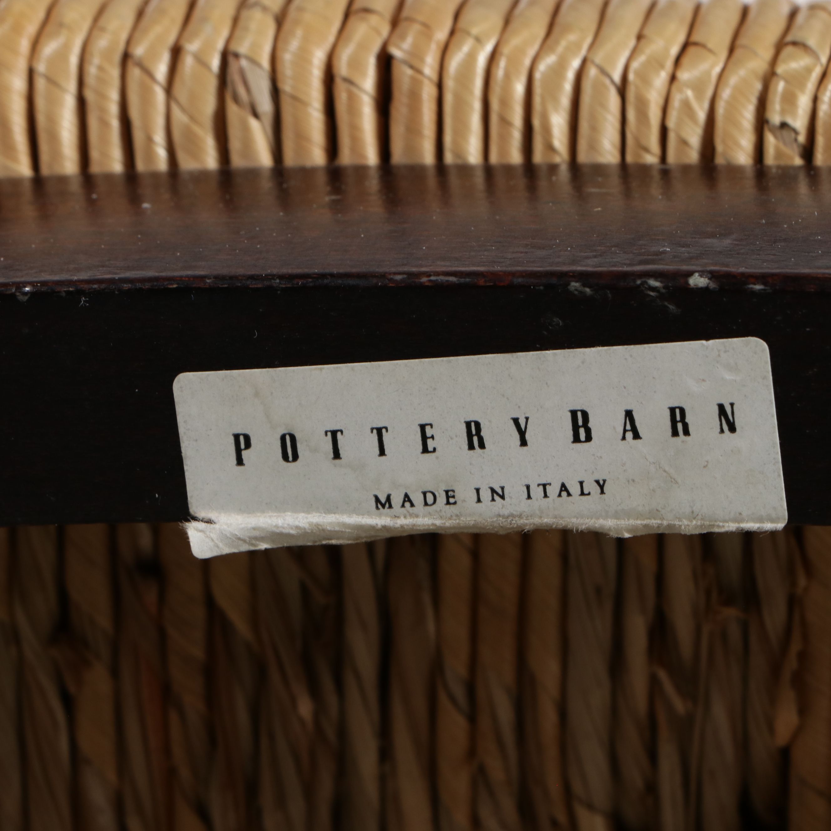 Pair of Pottery Barn Barstools with Rush Seats