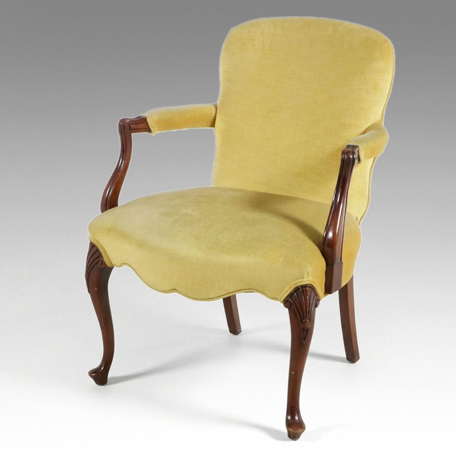 Chippendale Style Shell-Carved Armchair, 20th Century