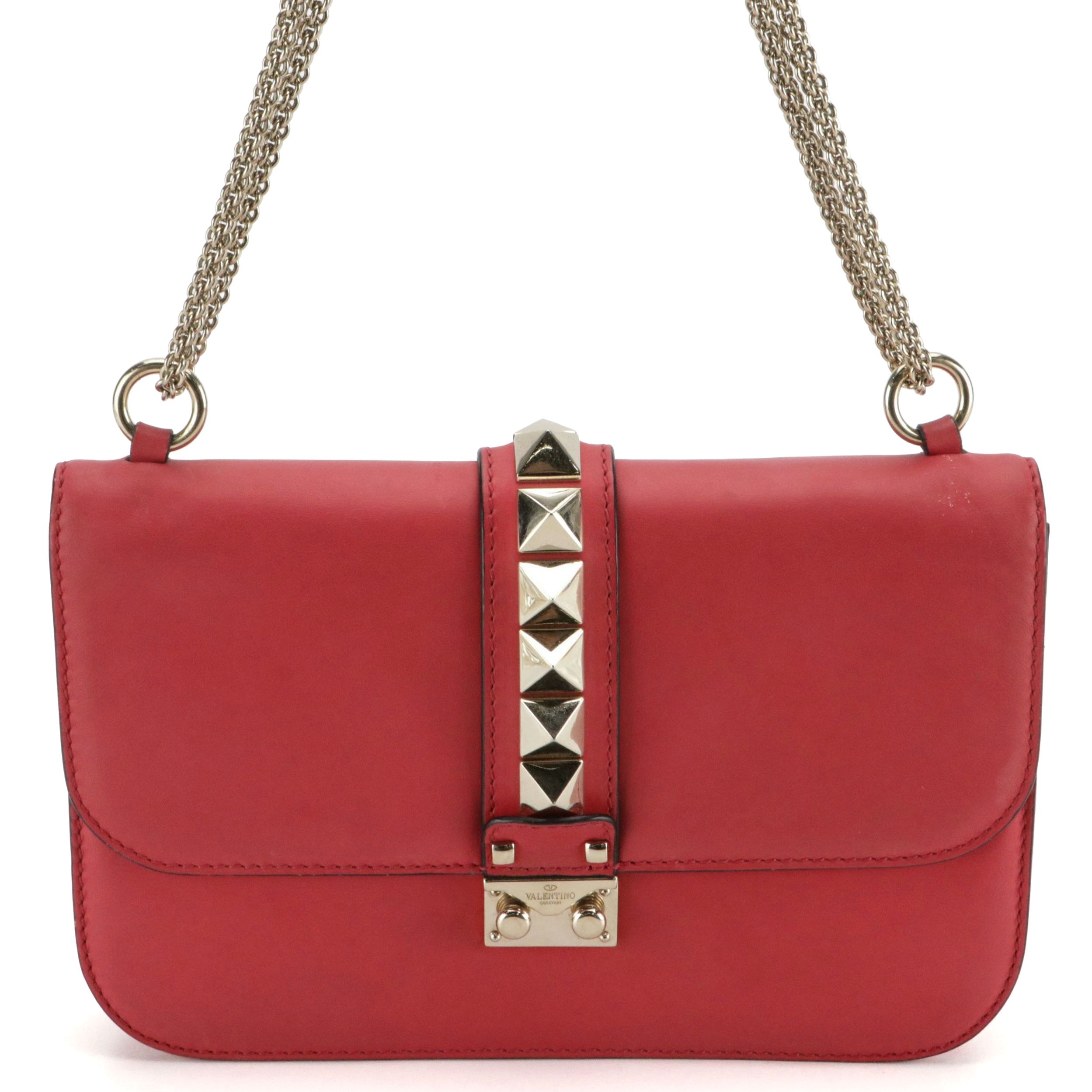 Valentino Garavani Medium Glam Lock Rockstud Flap Shoulder Bag in Calfskin