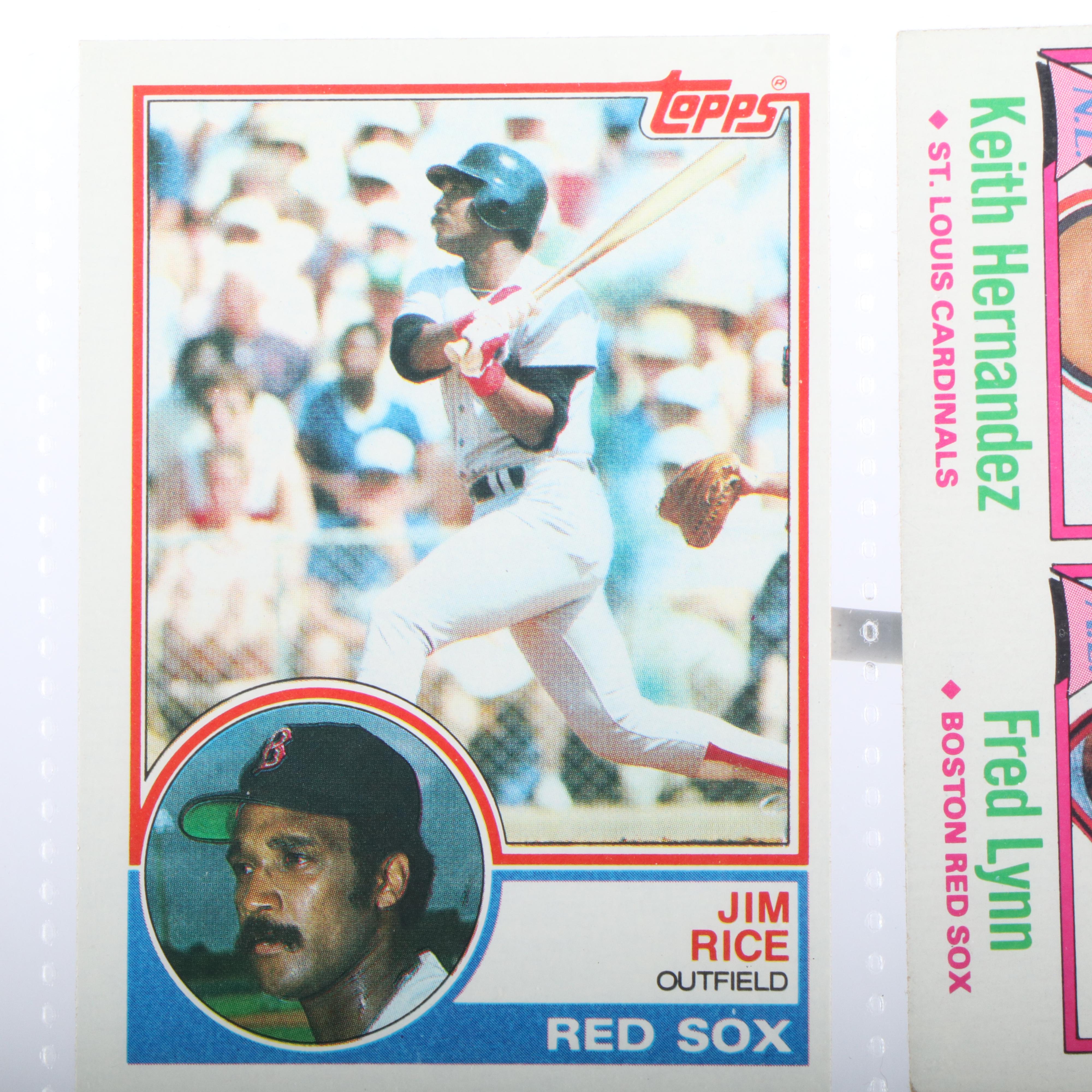 Donruss with Other Baseball Cards Featuring Jim Rice, Ryne Sandberg, and More