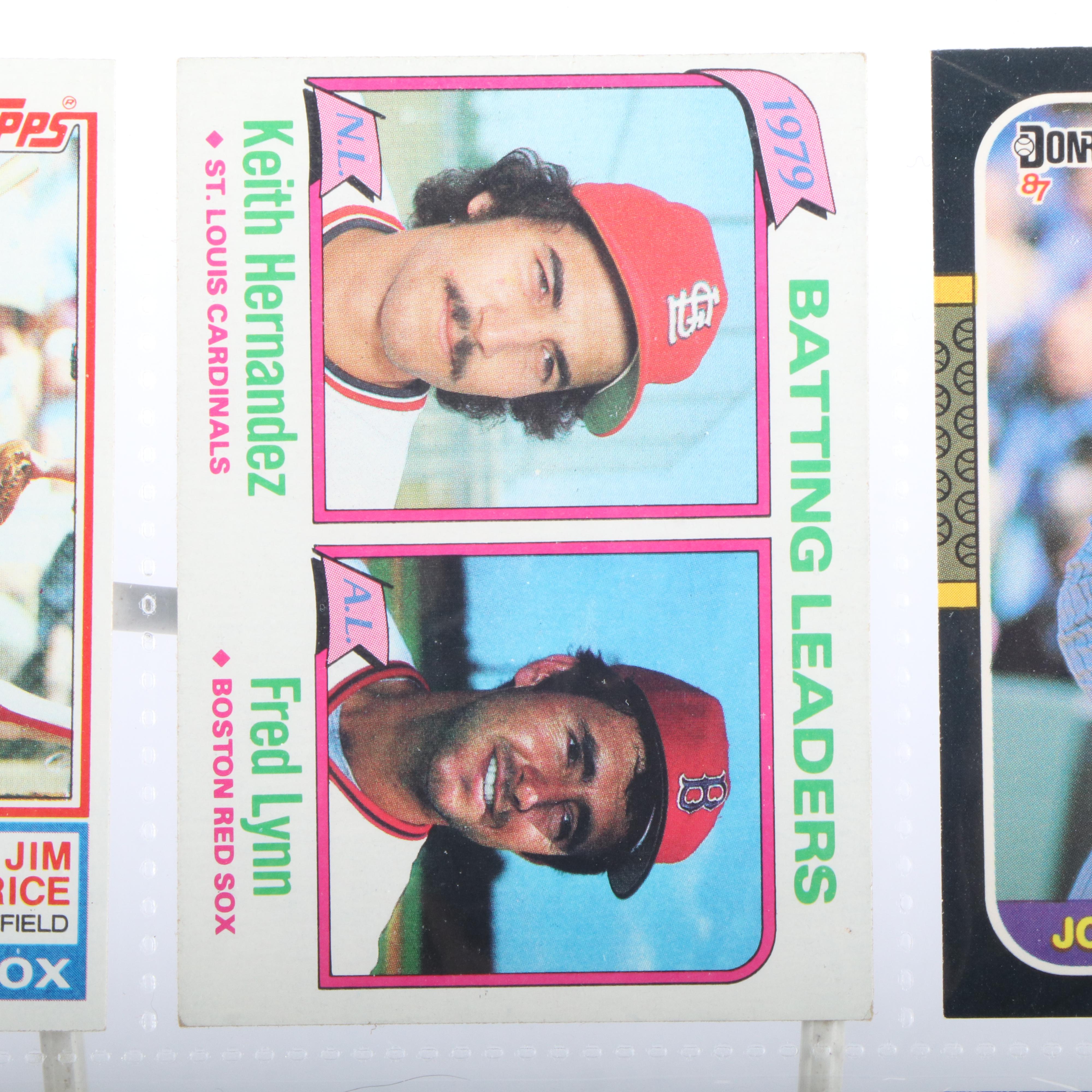 Donruss with Other Baseball Cards Featuring Jim Rice, Ryne Sandberg, and More