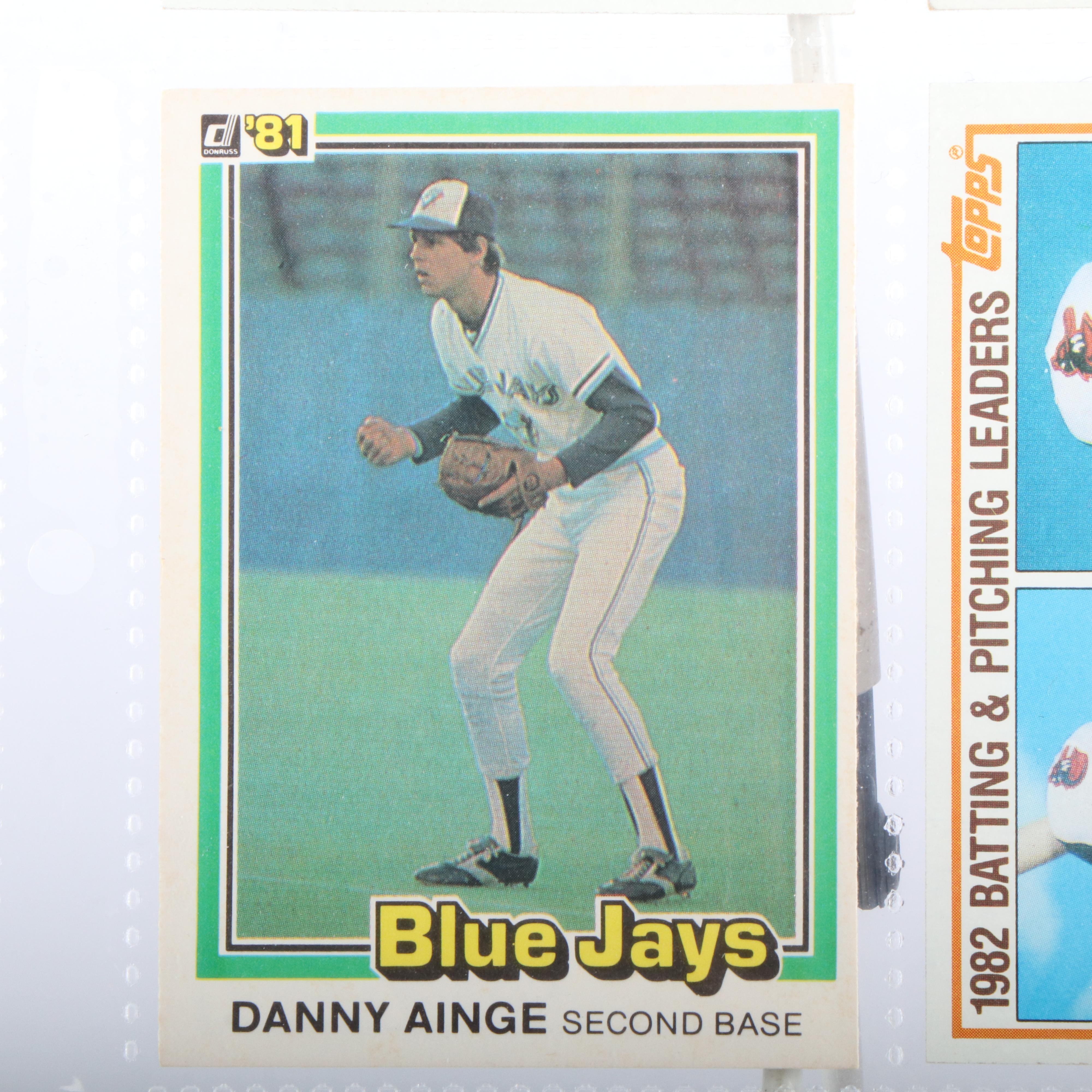 Donruss with Other Baseball Cards Featuring Jim Rice, Ryne Sandberg, and More