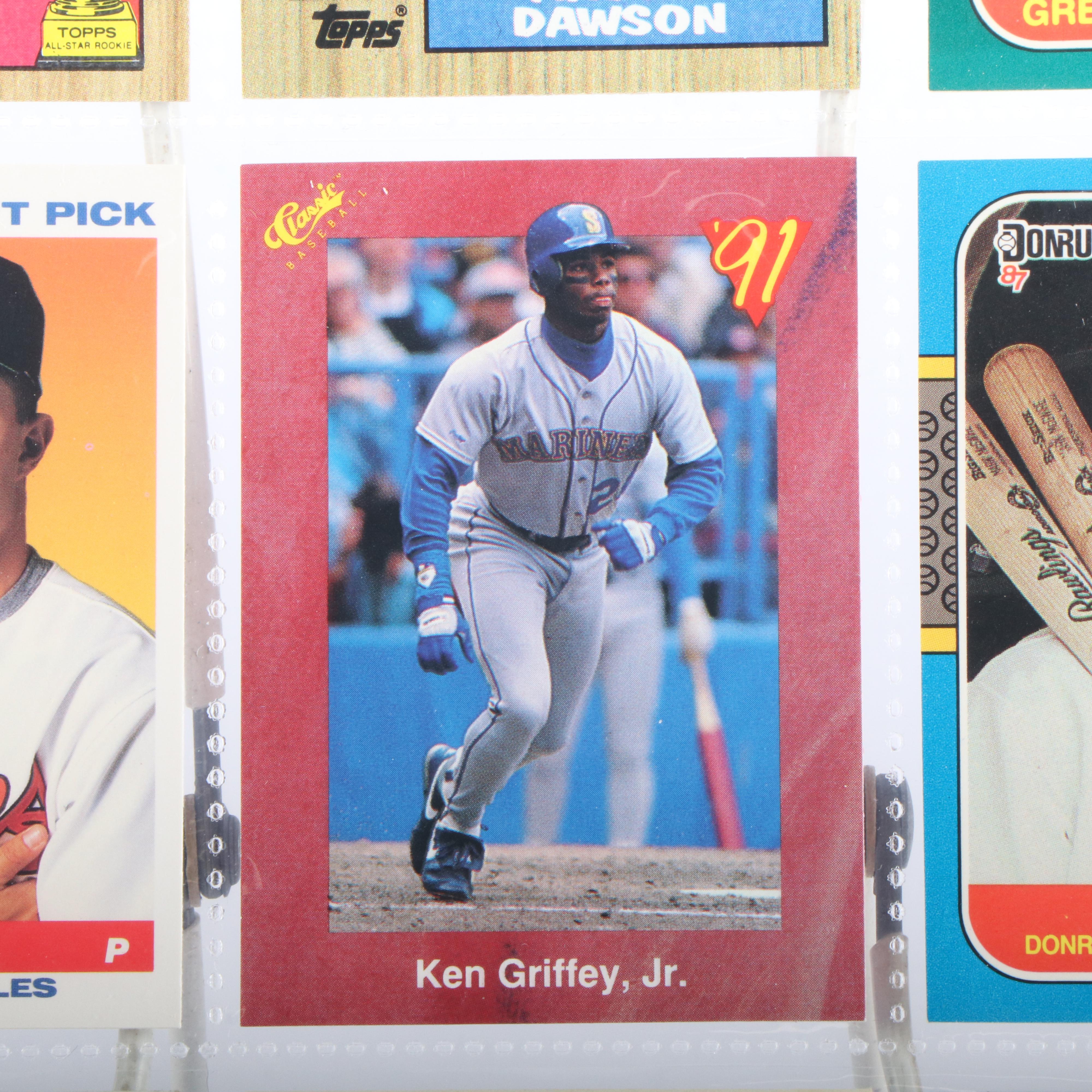 Donruss with Other Baseball Cards Featuring Greg Maddux and Mike Mussina Rookies