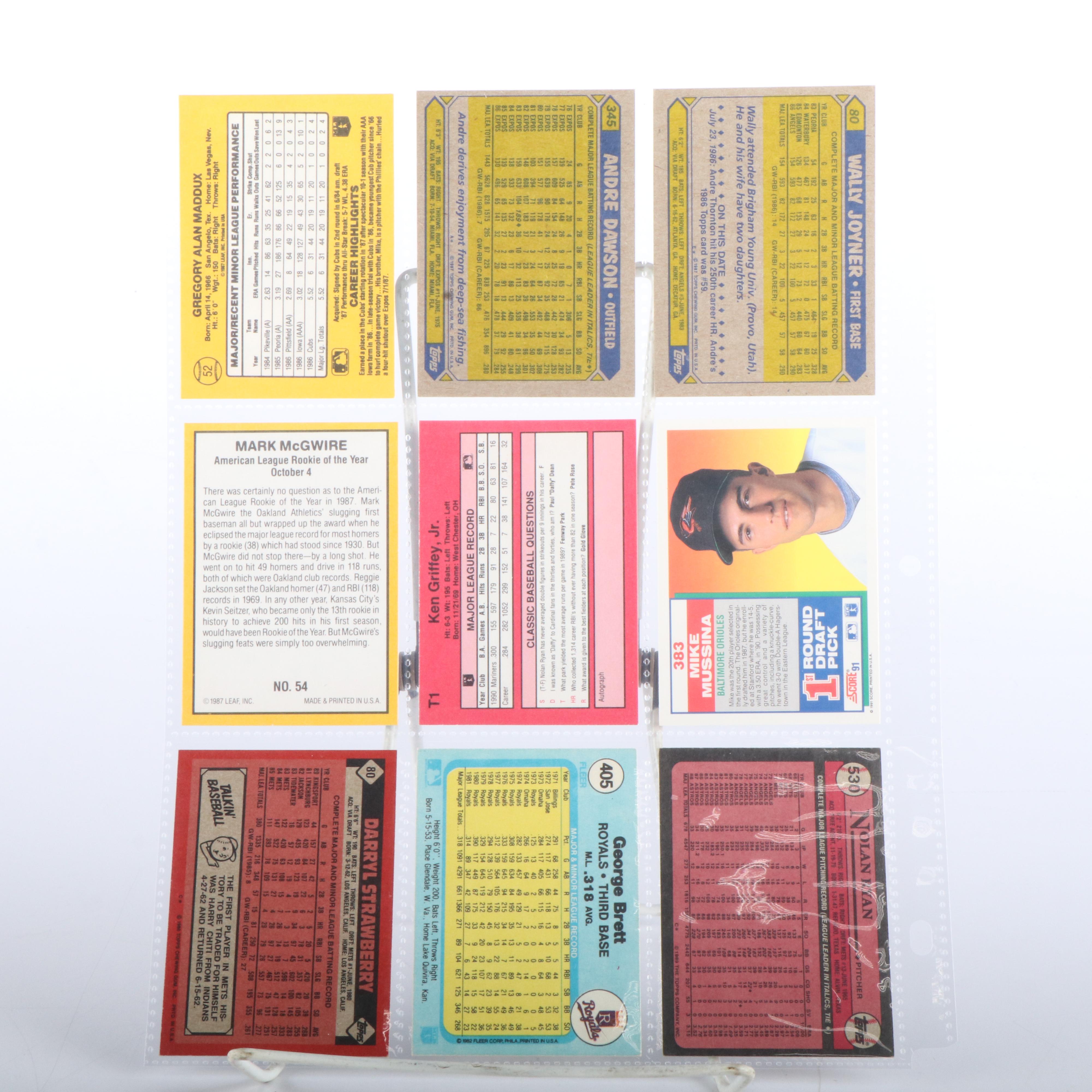 Donruss with Other Baseball Cards Featuring Greg Maddux and Mike Mussina Rookies