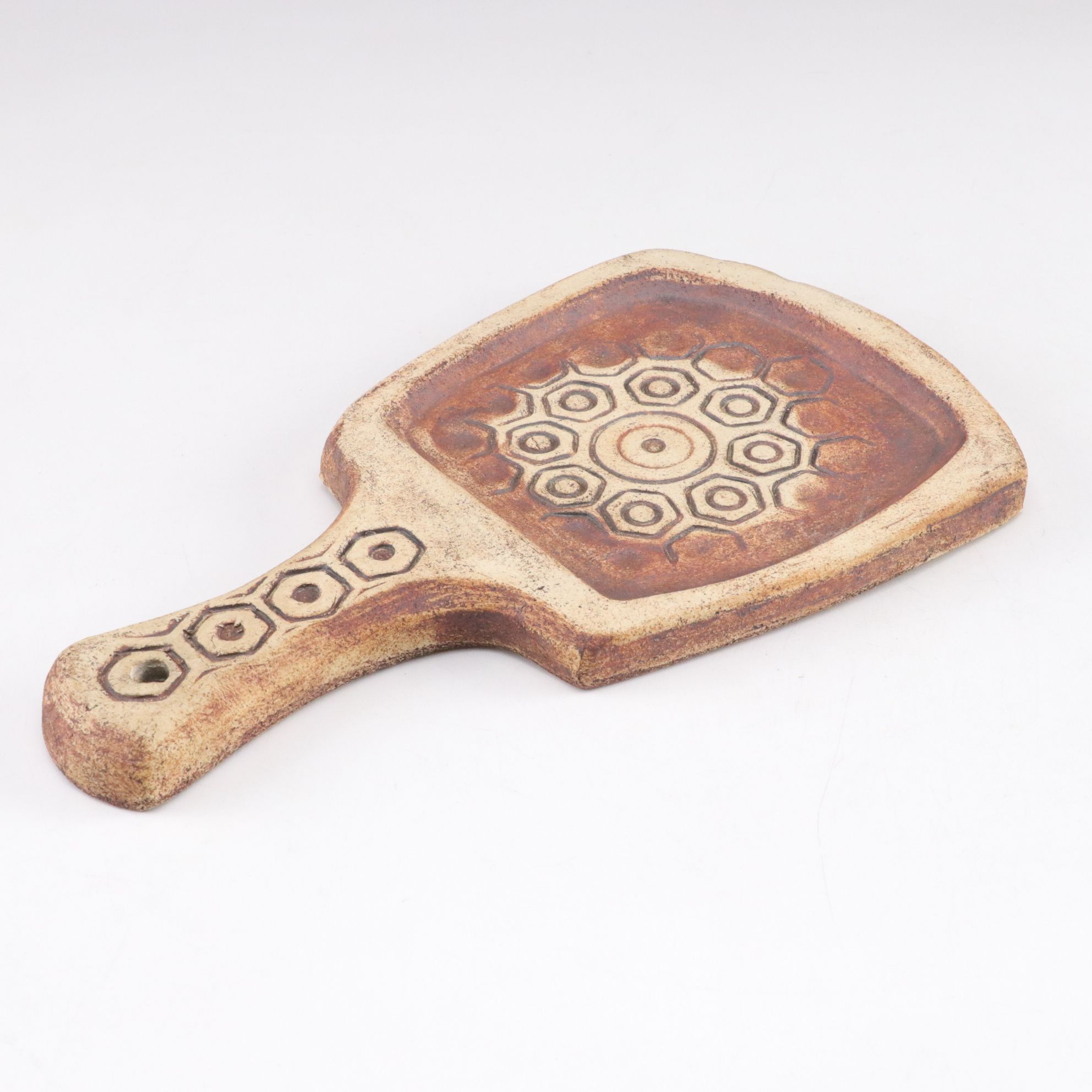 Pottery Owl Figurine, Cheese Board, Serving Bowl, Vase, and Pie Plate