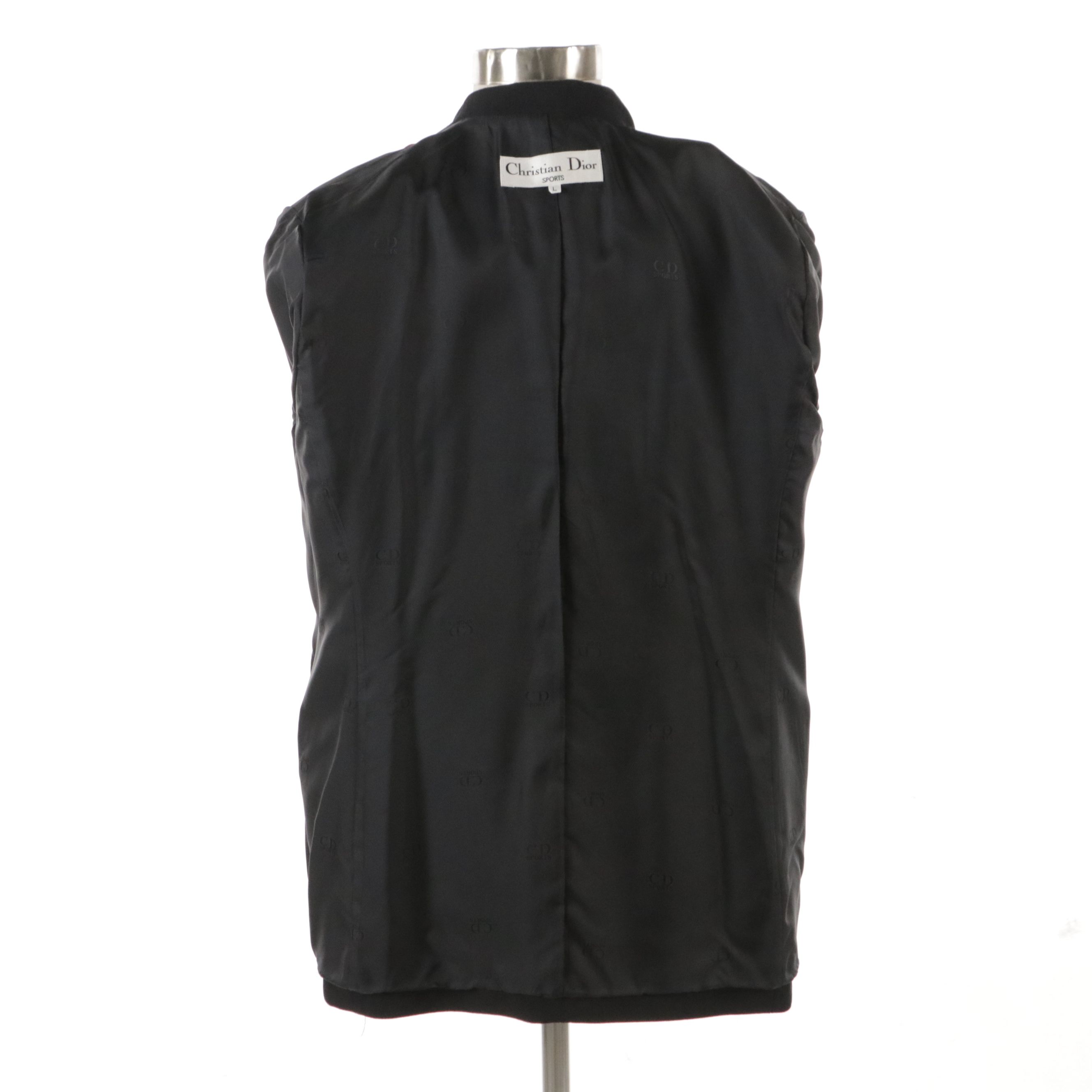 Christian Dior Sports Black Three-Button Blazer with Embroidered Logo