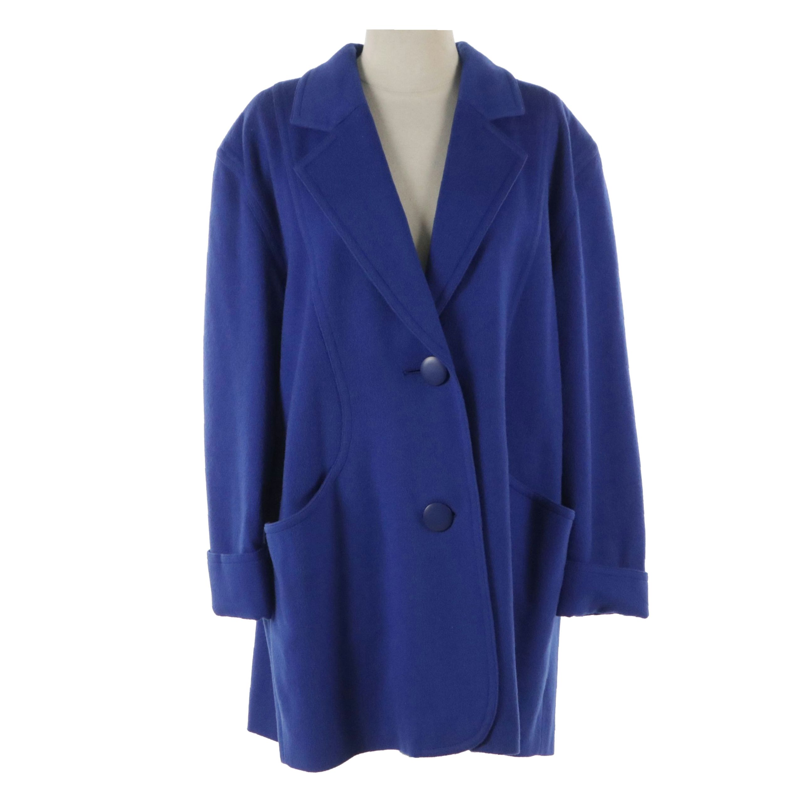 Christian Dior Prêt-à-Porter Cobalt Blue Wool Two-Button Coat