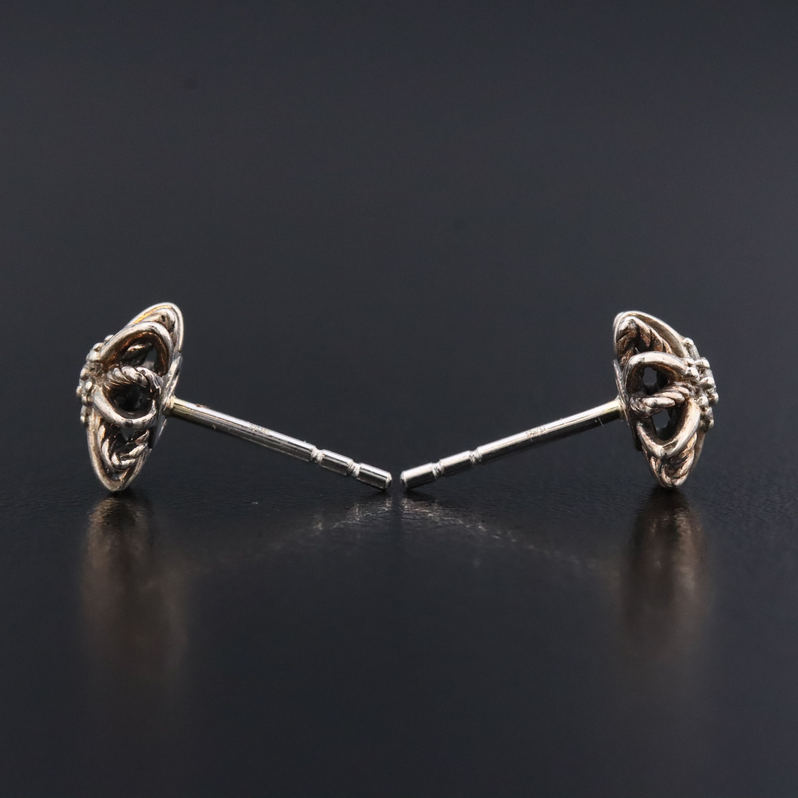 David Yurman Starburst Sterling and Diamond Earrings