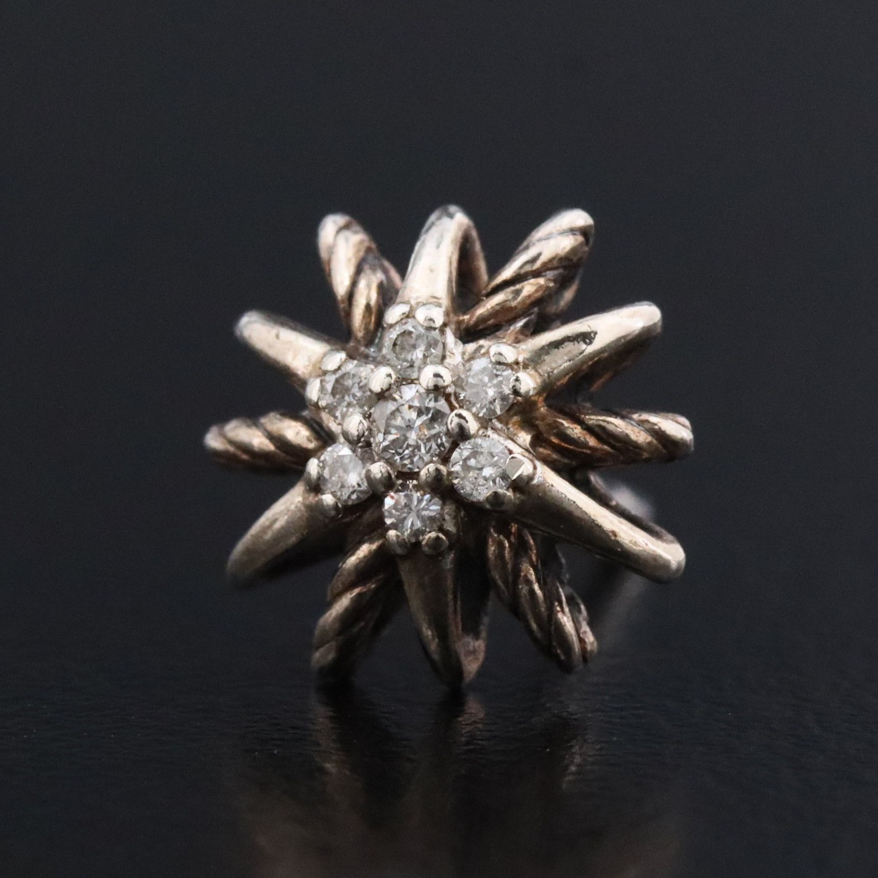 David Yurman Starburst Sterling and Diamond Earrings