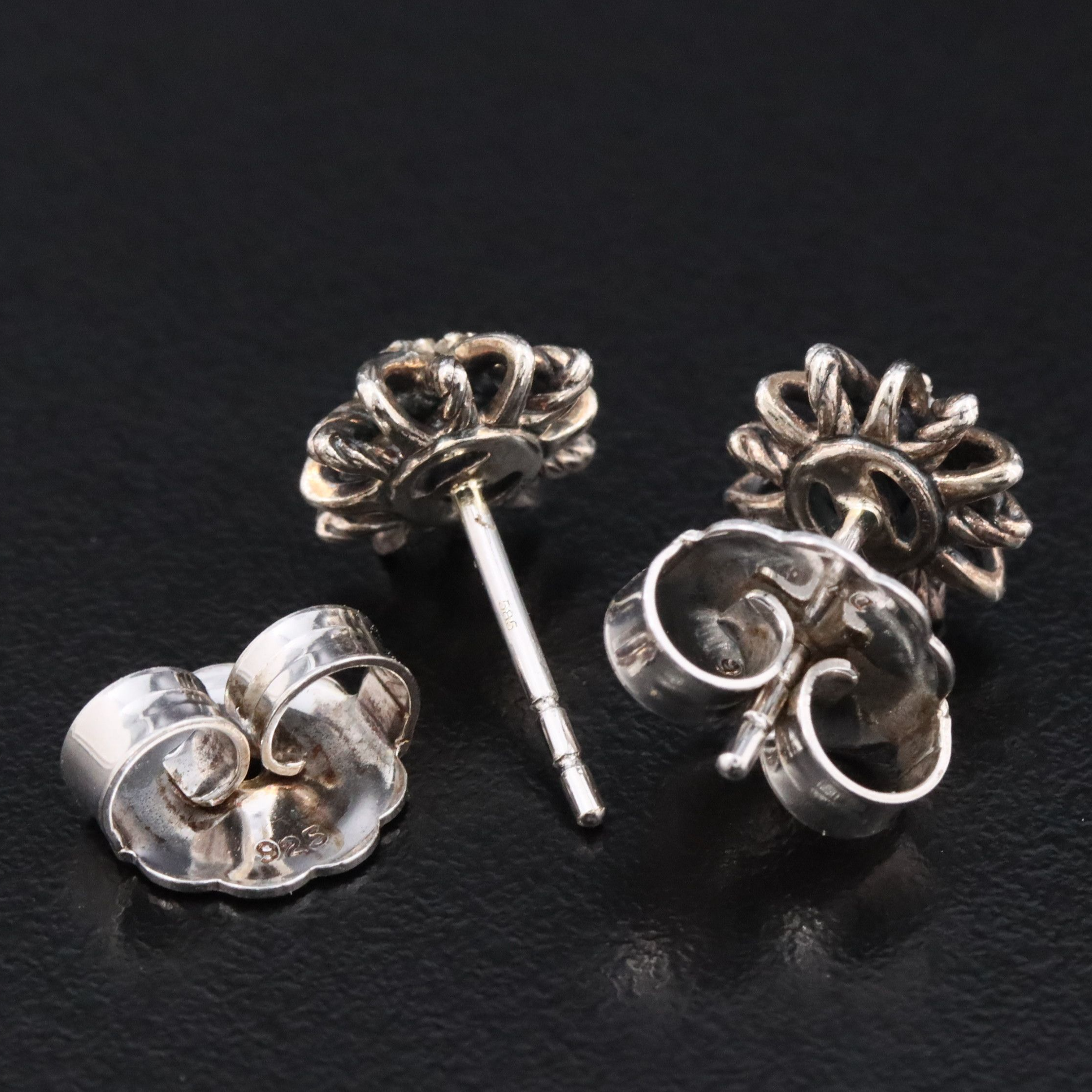 David Yurman Starburst Sterling and Diamond Earrings