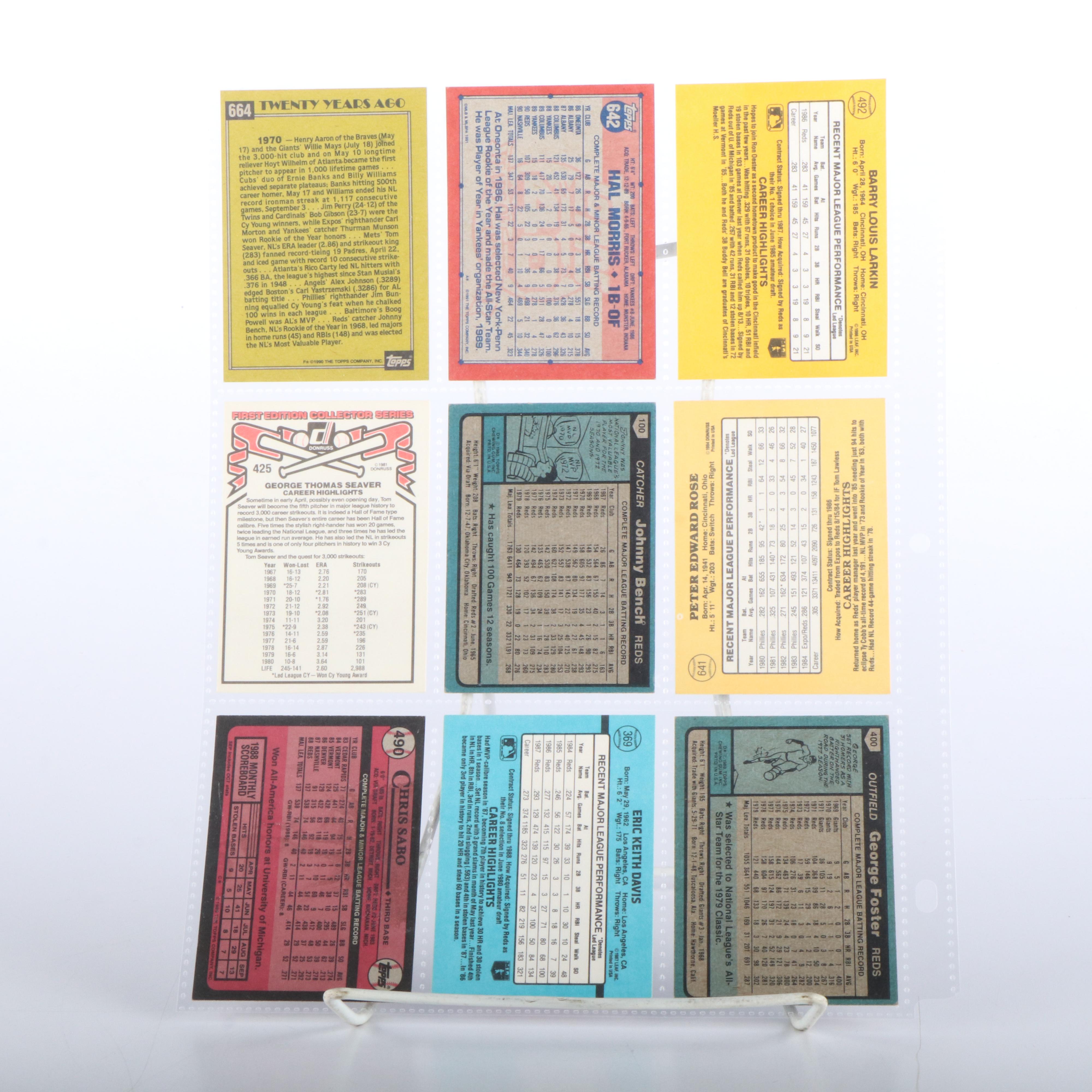 Cincinnati Reds Baseball Cards Featuring Barry Larkin Rookie & More, 1980s-1990s