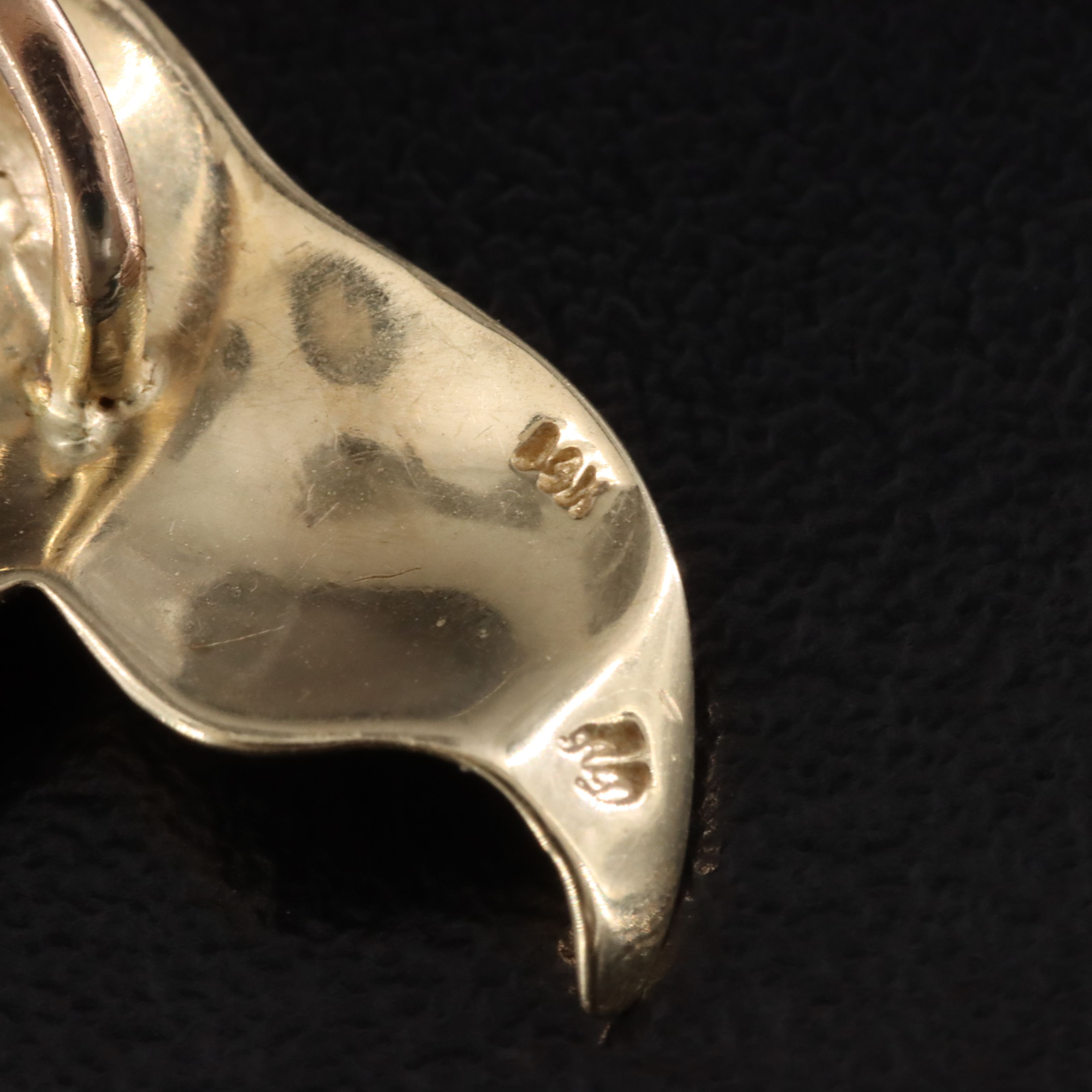 14K 0.03 CT Diamond Whale Tail Pendant