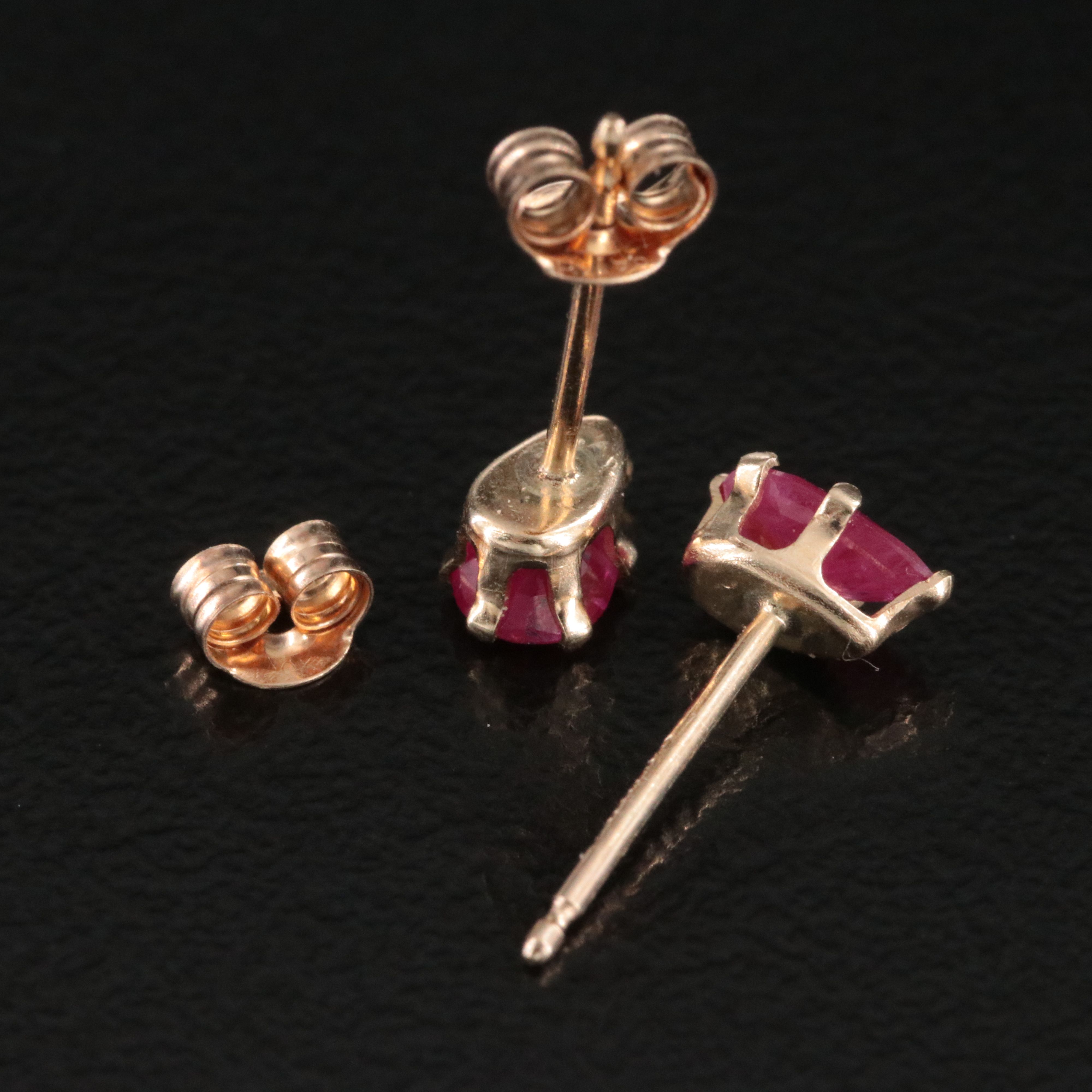 10K Ruby Stud Earrings