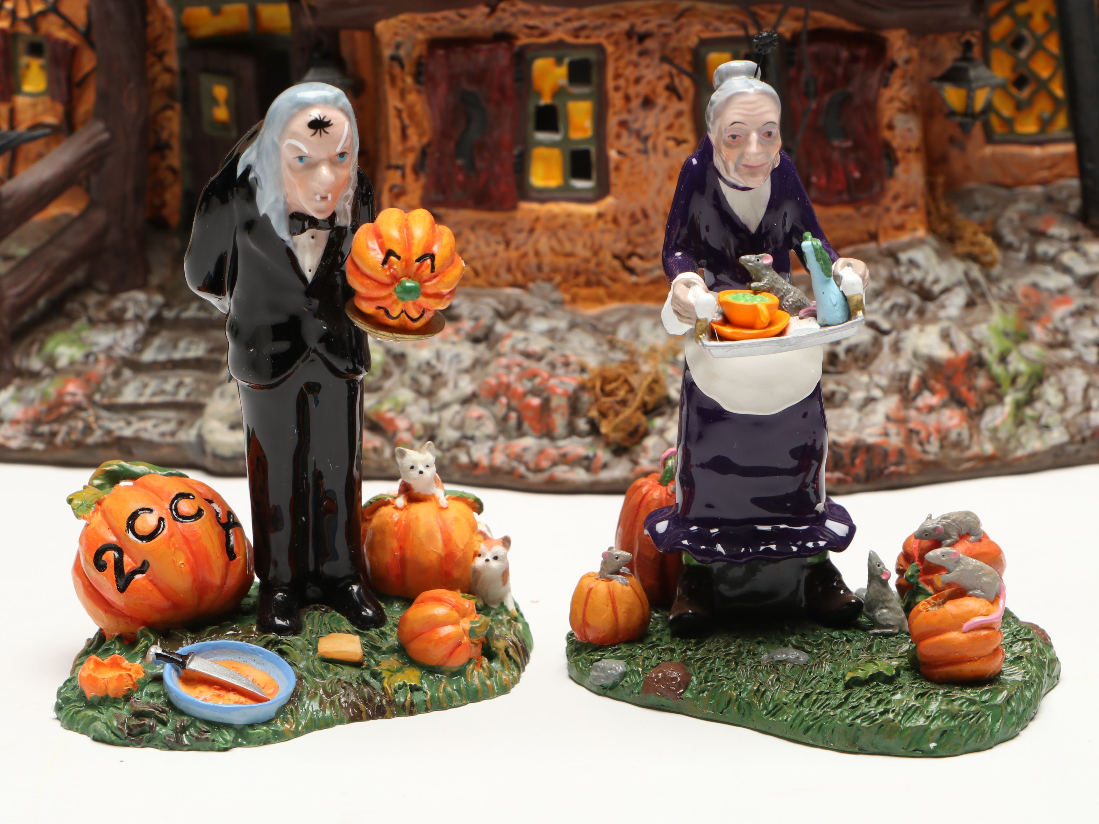 Department 56 Halloween Village Décor Featuring "Black Widow Dating Service"